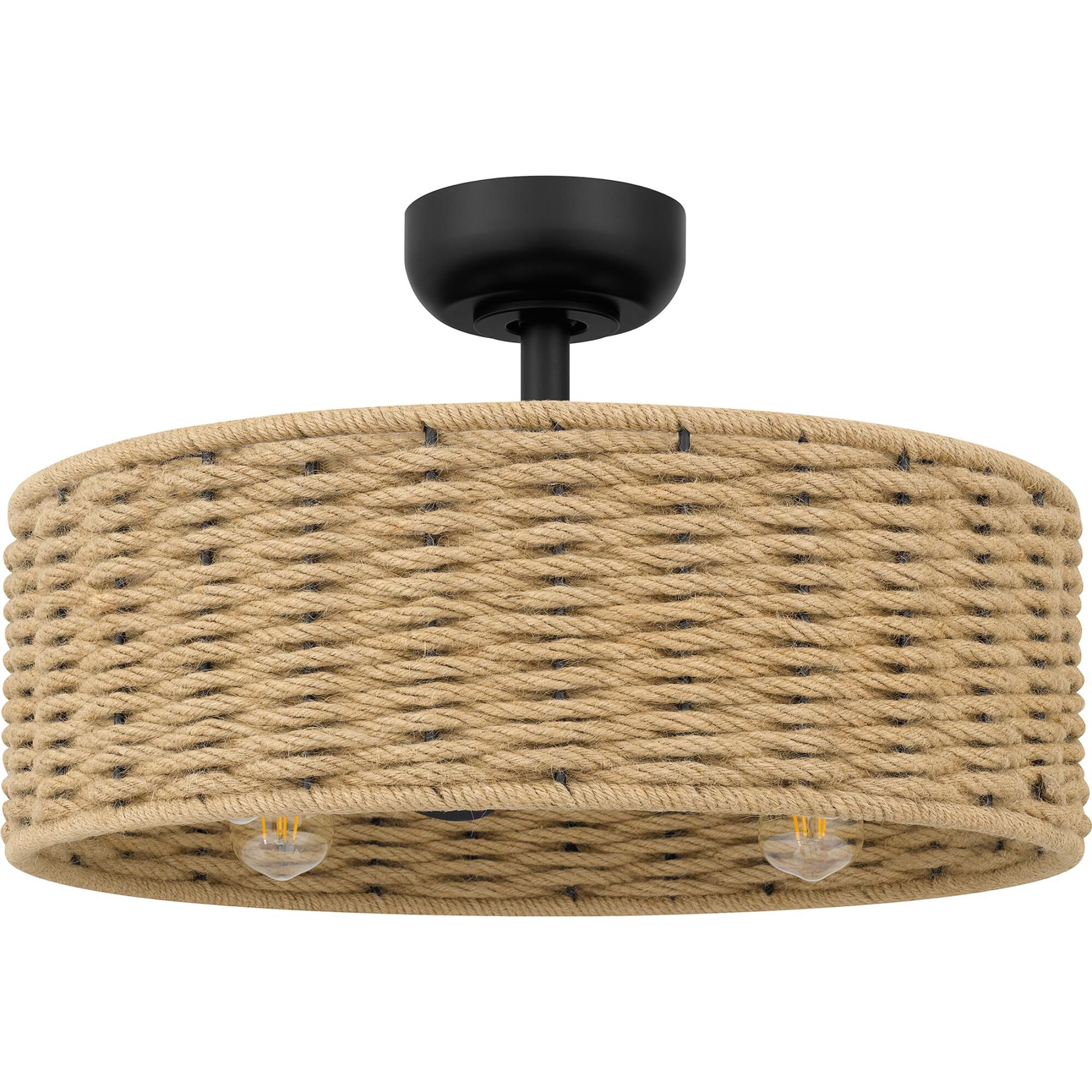 Shown in Matte Black finish and Hemp Rope shade