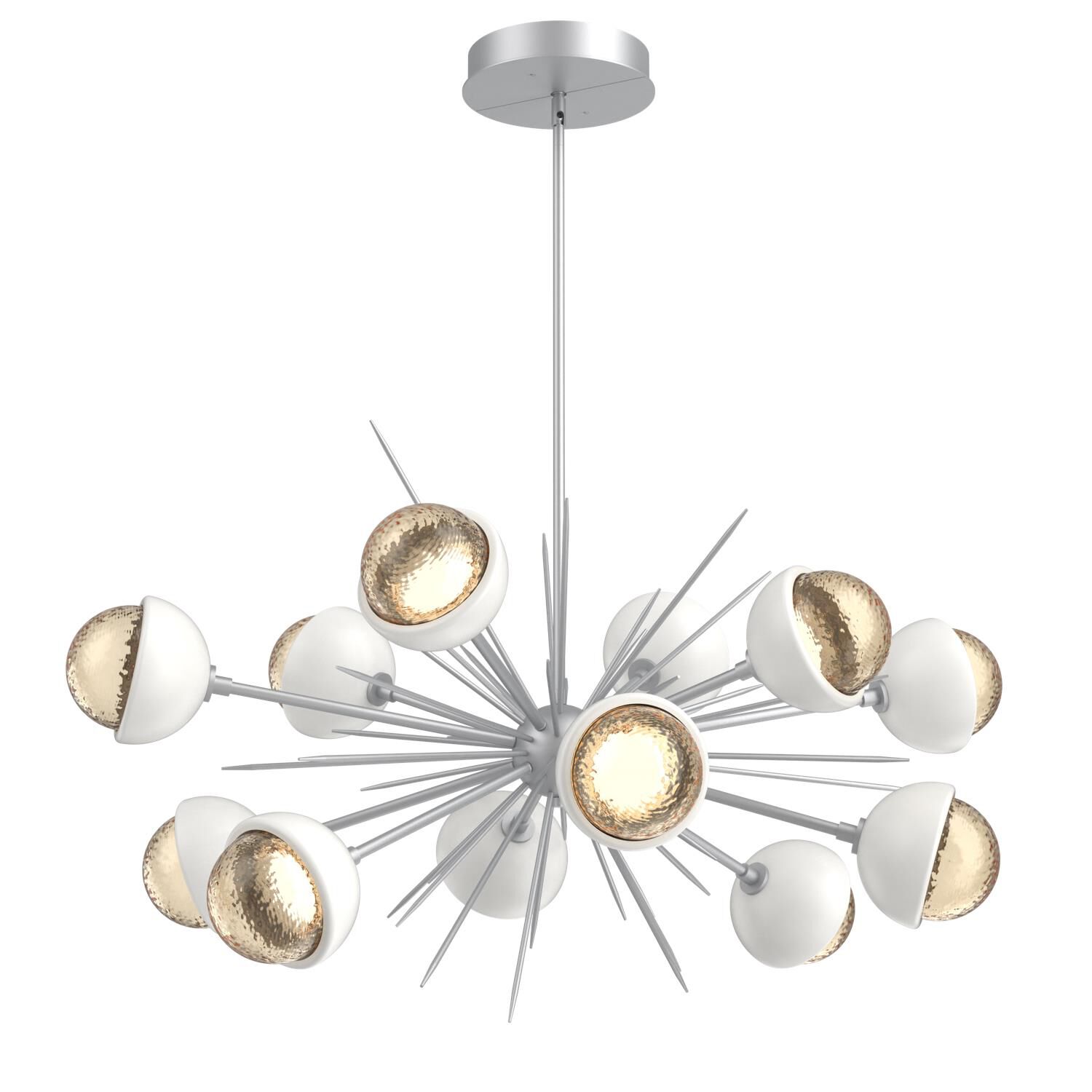 Shown in Classic Silver finish and Amber glass and Salt White accent