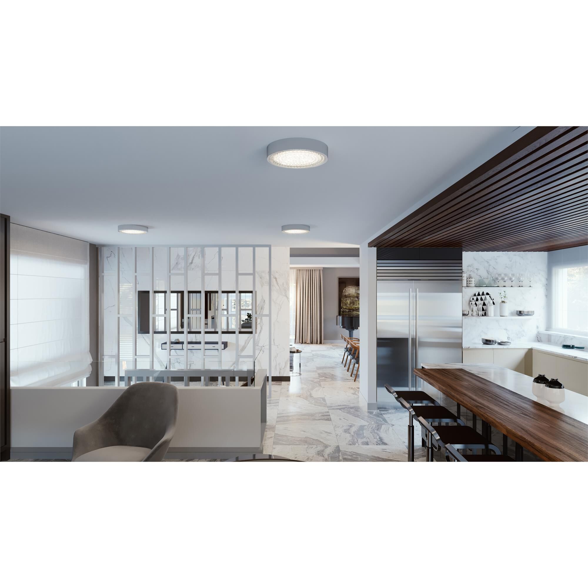 Shown in Polished Chrome finish and Clear Acrylic shade