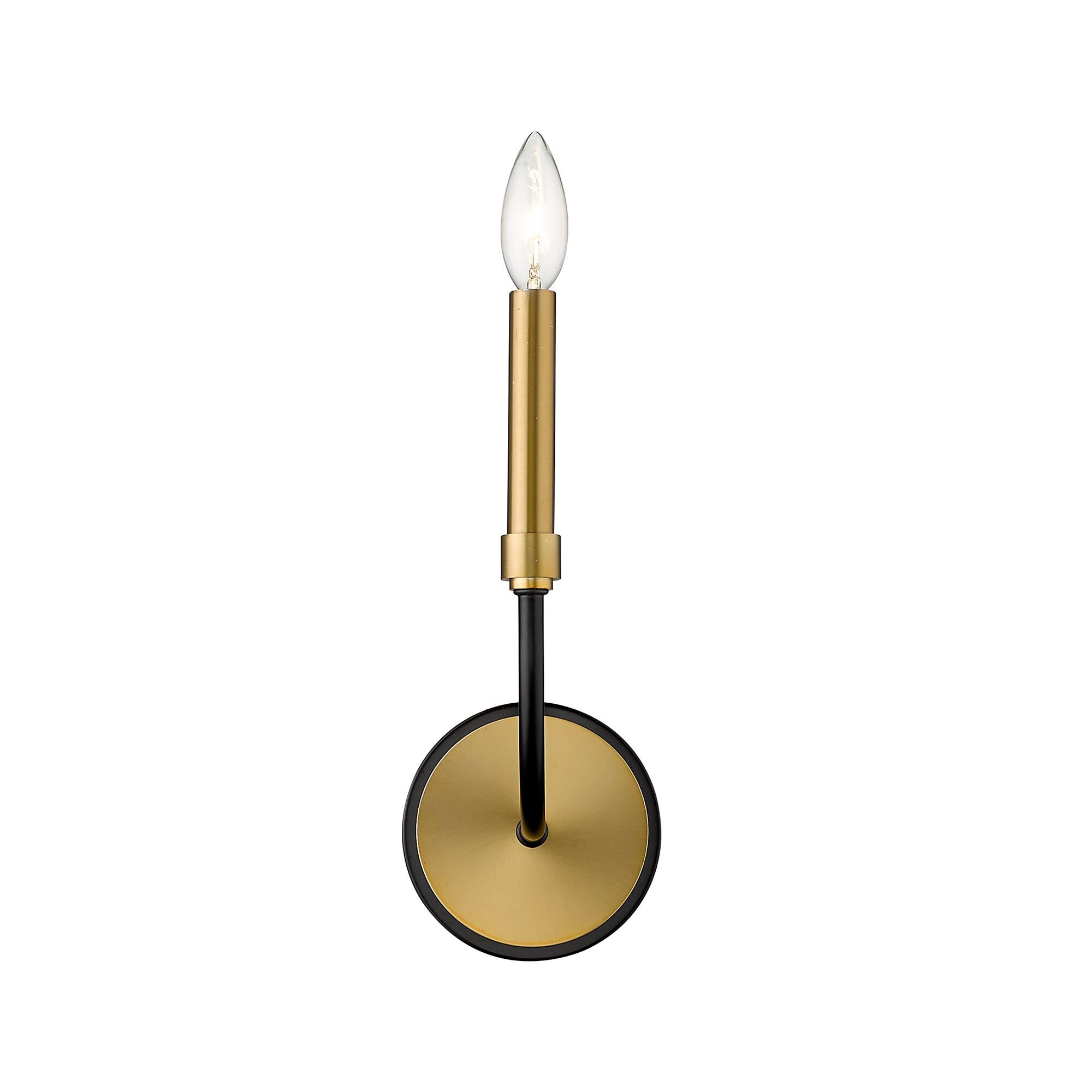 Shown in Matte Black + Olde Brass finish and --- glass and --- shade