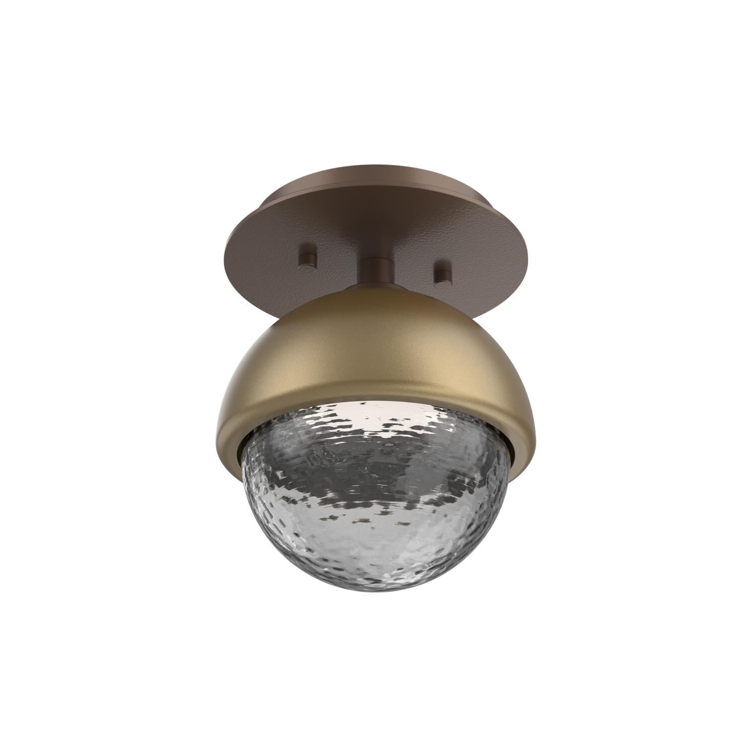 Shown in Burnished Bronze finish and Smoke glass and Gilded Brass accent