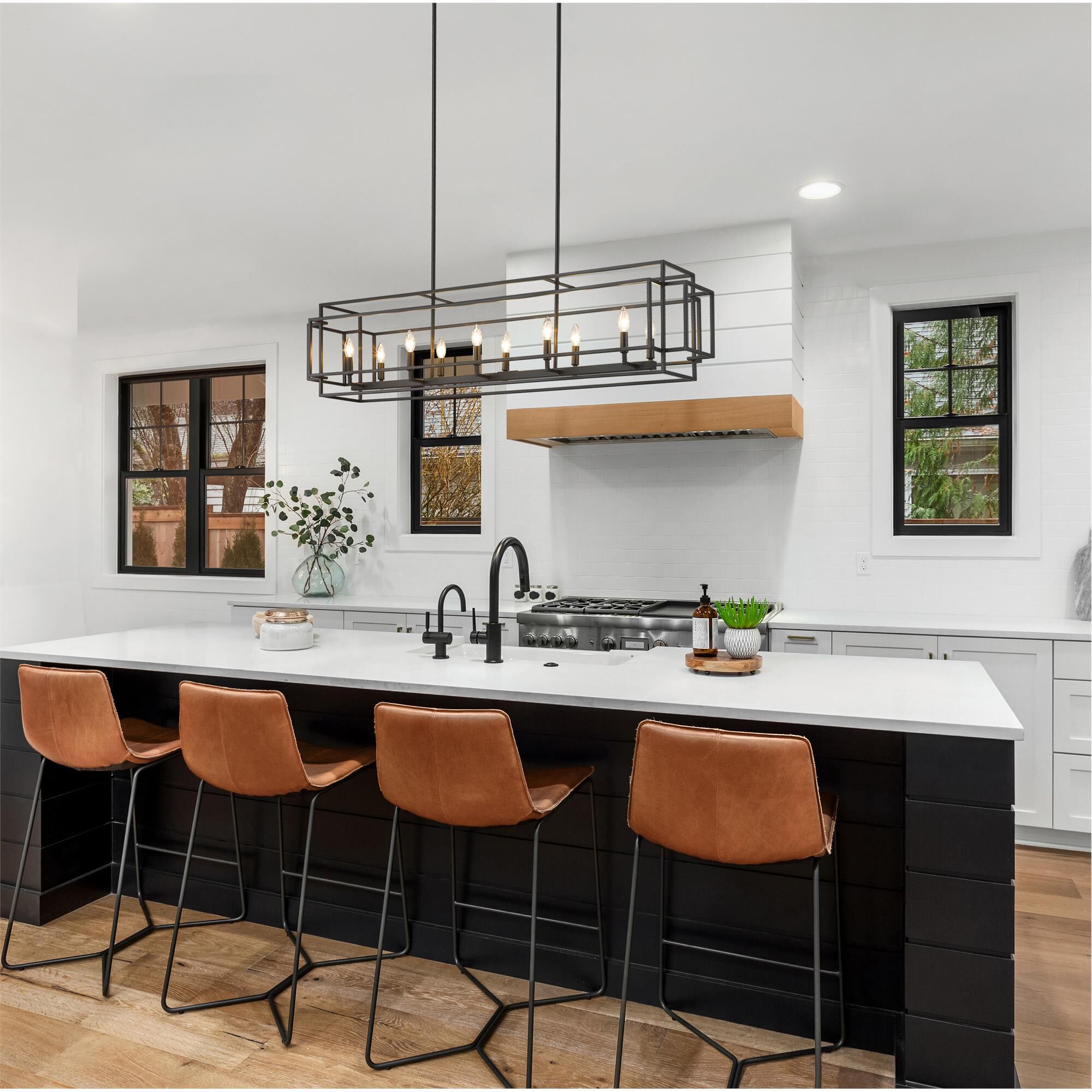 Shown in Matte Black finish and --- glass and --- shade