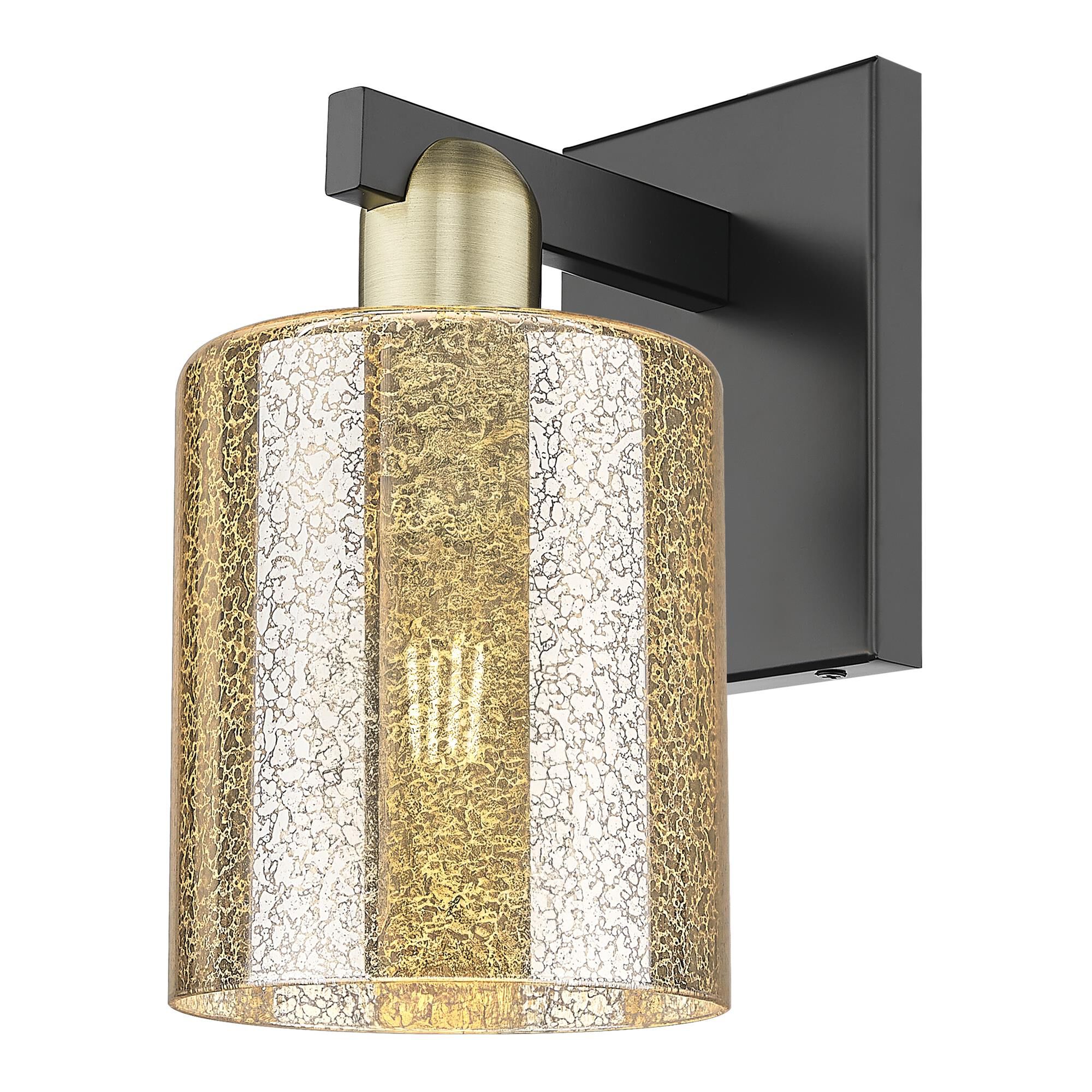 Shown in Black Antique Brass finish and Mercury glass