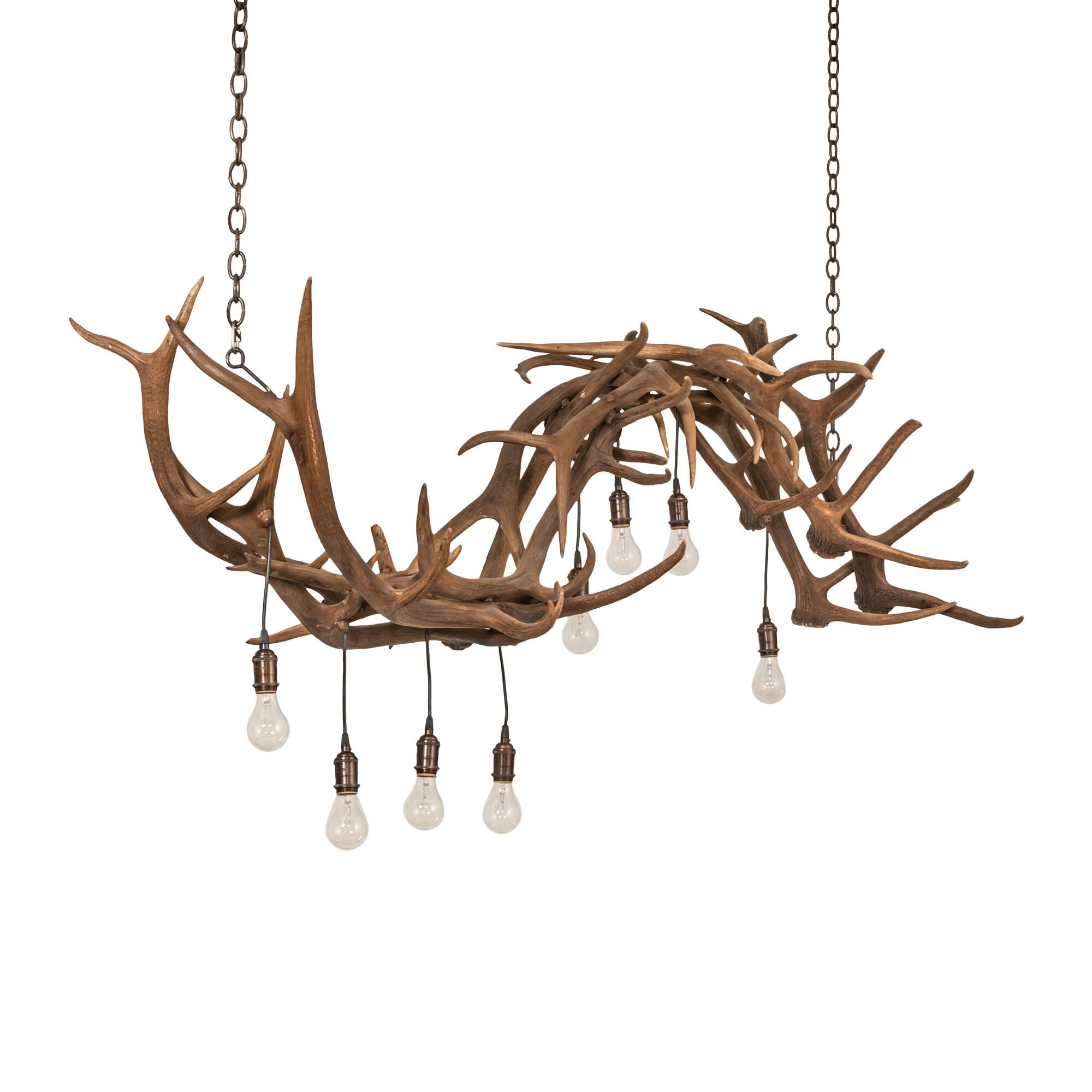 Antlers 74 Inch 8 Light Linear Suspension Light by Meyda Lighting