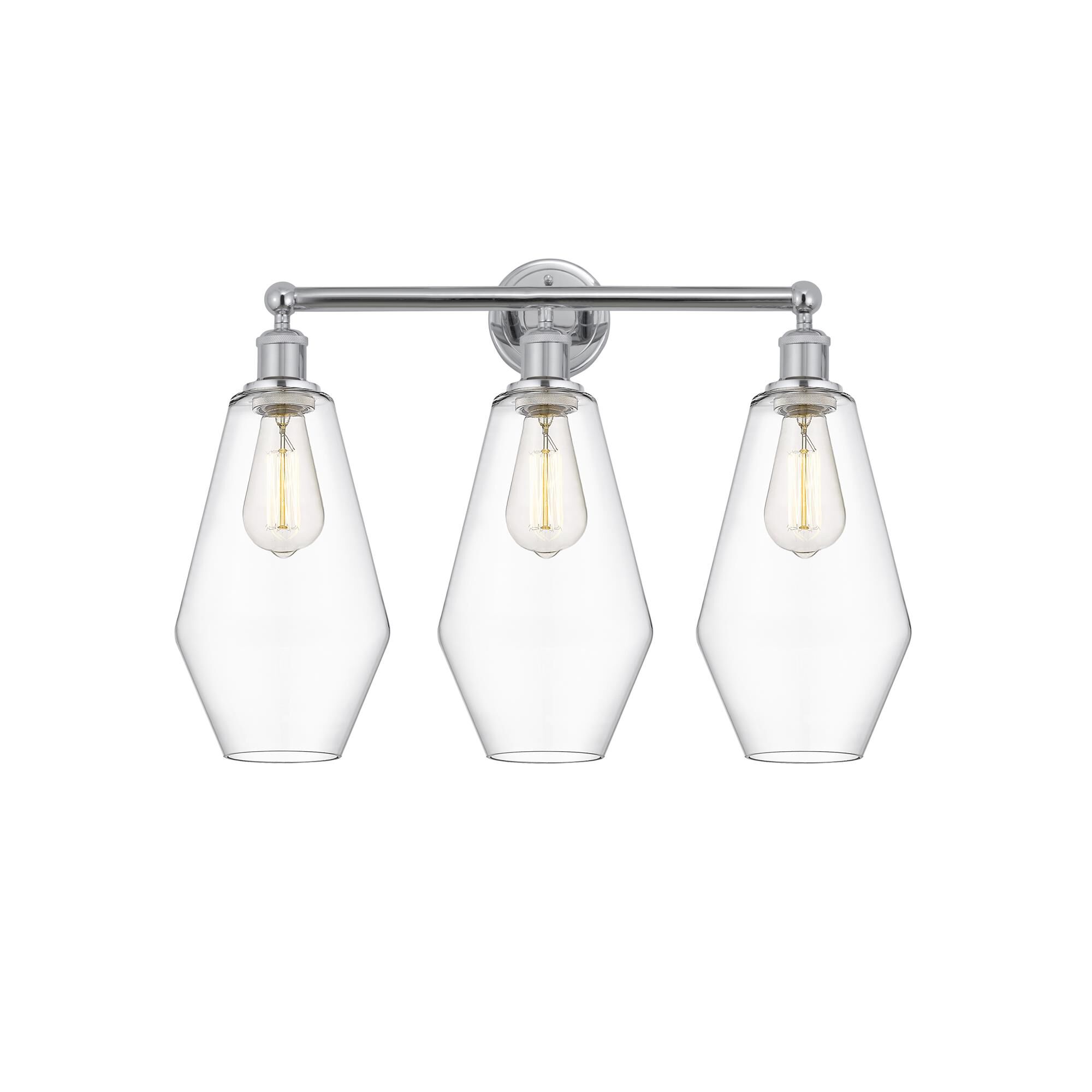 Shown in Polished Chrome finish and Clear glass