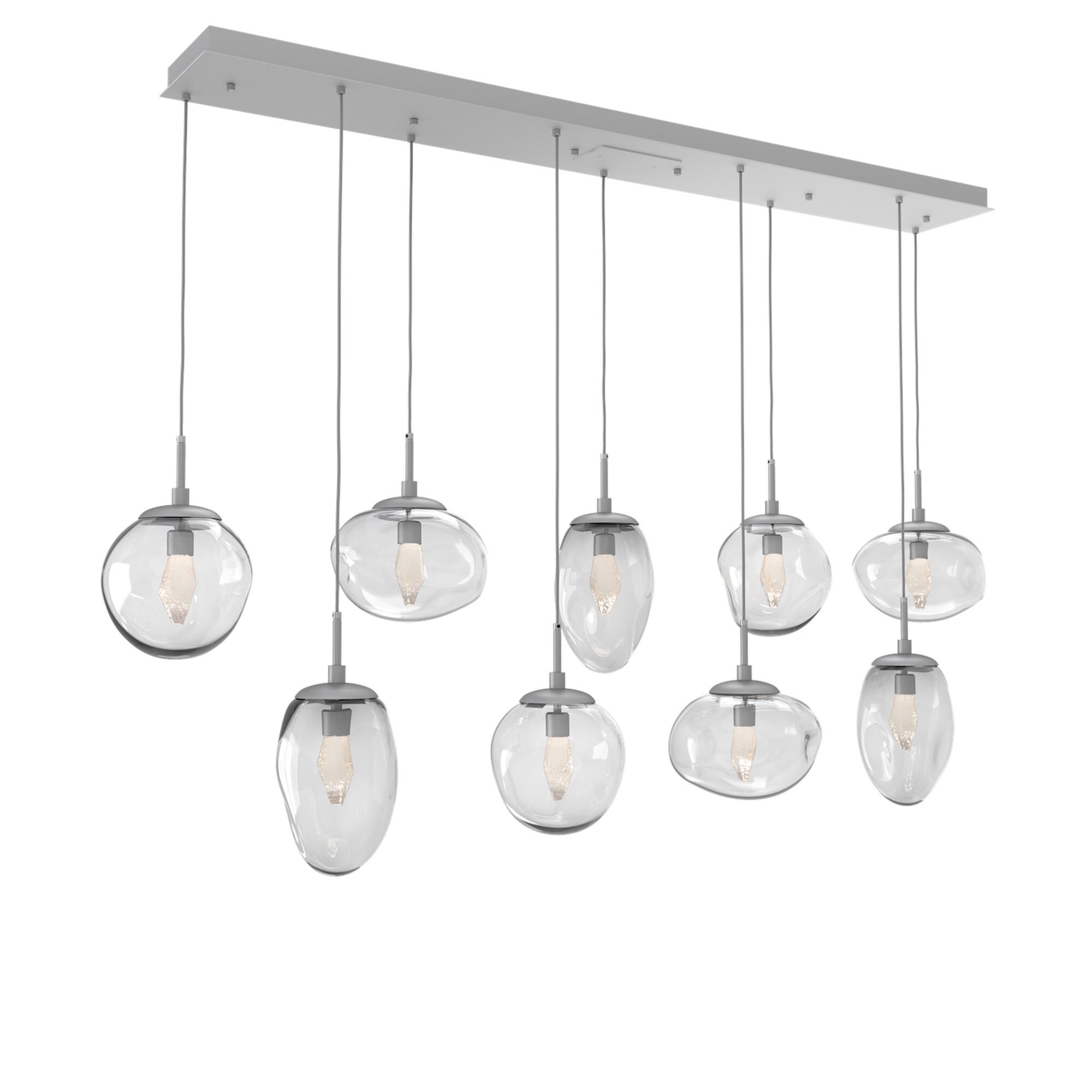 Shown in Classic Silver finish and Geo Inner And Clear Outer glass
