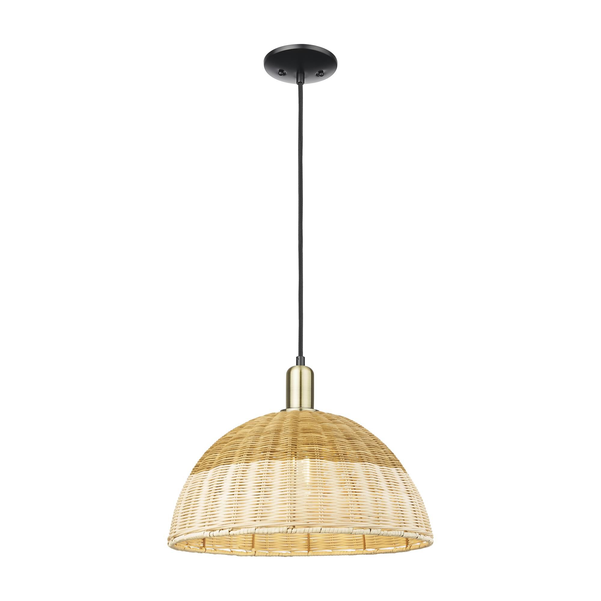 Bruno Marashlian Natural Ballston Dome 16 Inch Large Pendant by Innovations Lighting