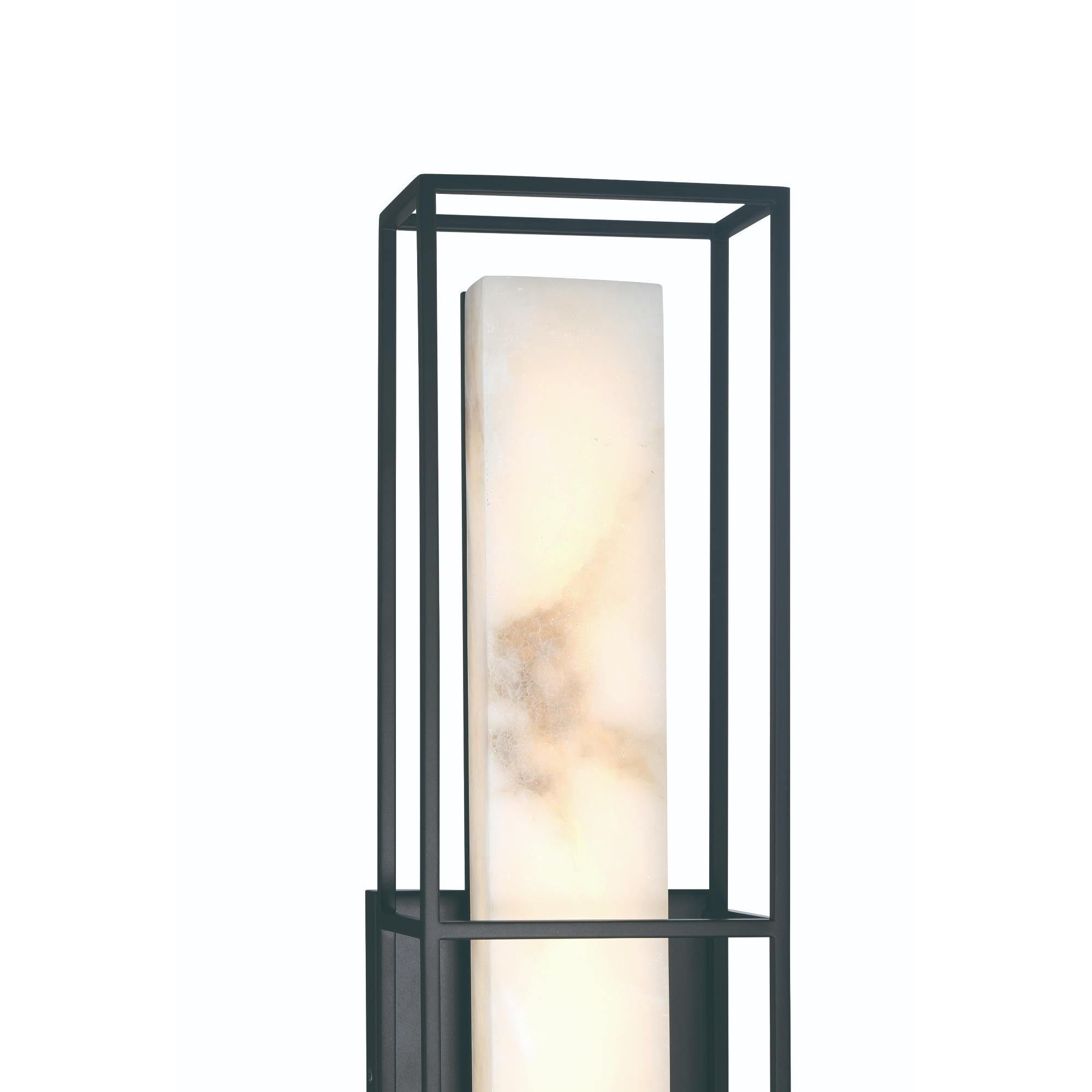 Shown in Black finish and White Alabaster shade