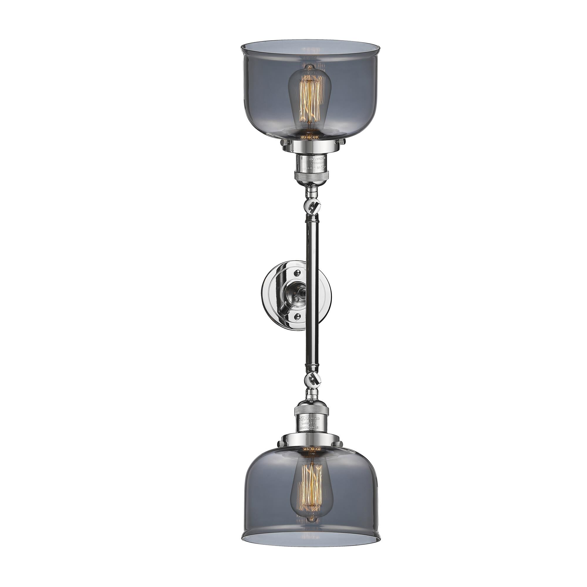 Shown in Polished Chrome finish and Plated Smoked glass