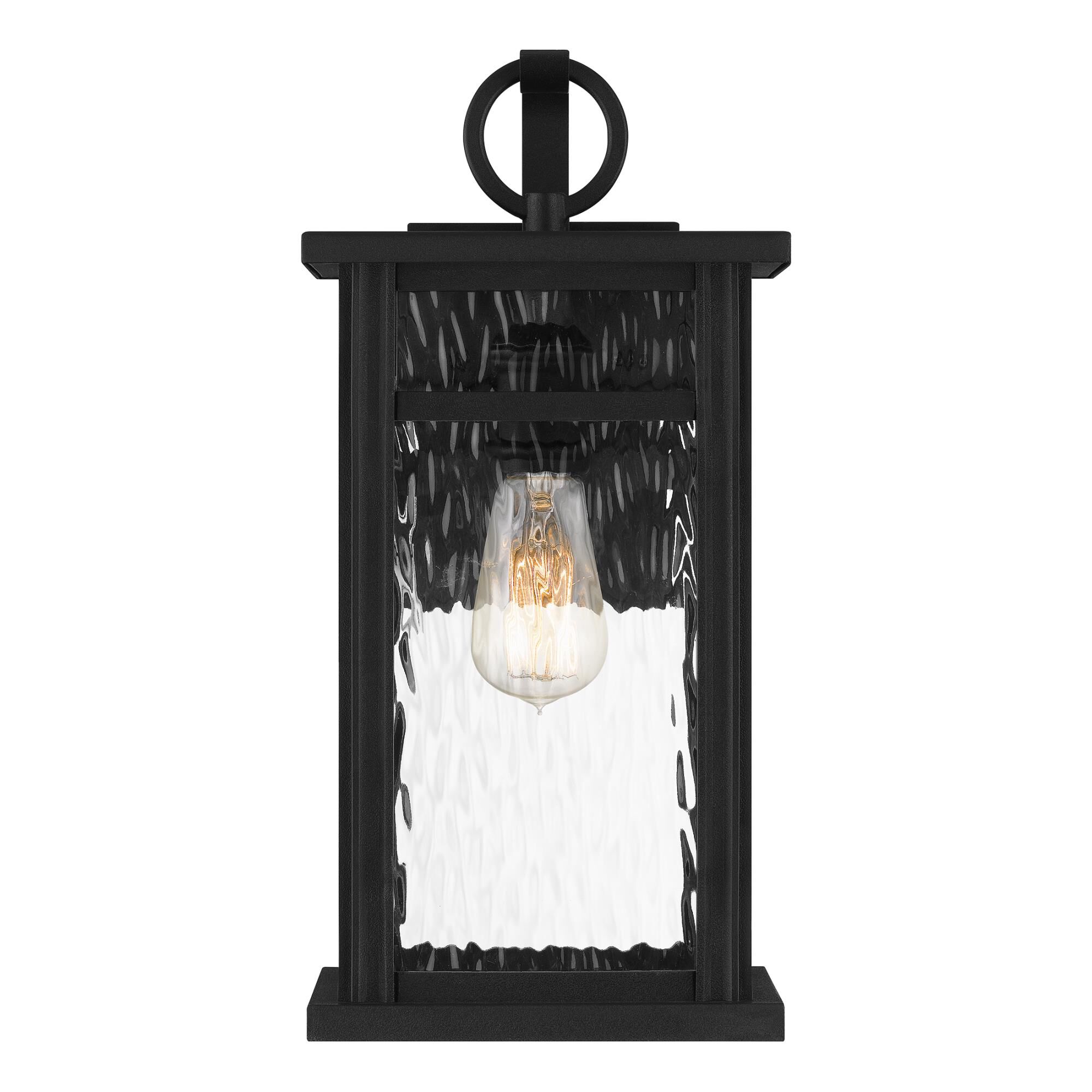 Shown in Earth Black finish and Clear Water Glass shade