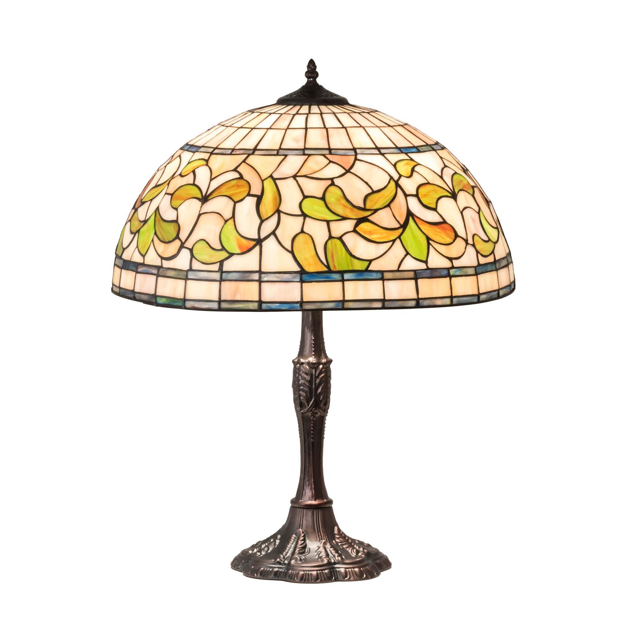 Tiffany Turning Leaf 26 Inch Table Lamp by Meyda Lighting