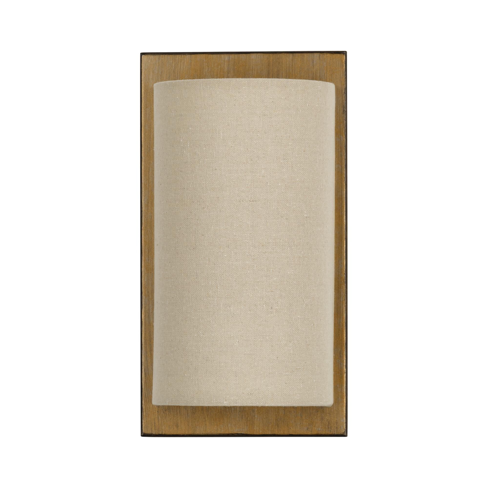 Shown in Antique Gold Leaf finish and Hand Crafted Parchment Color Hardback Fabric shade