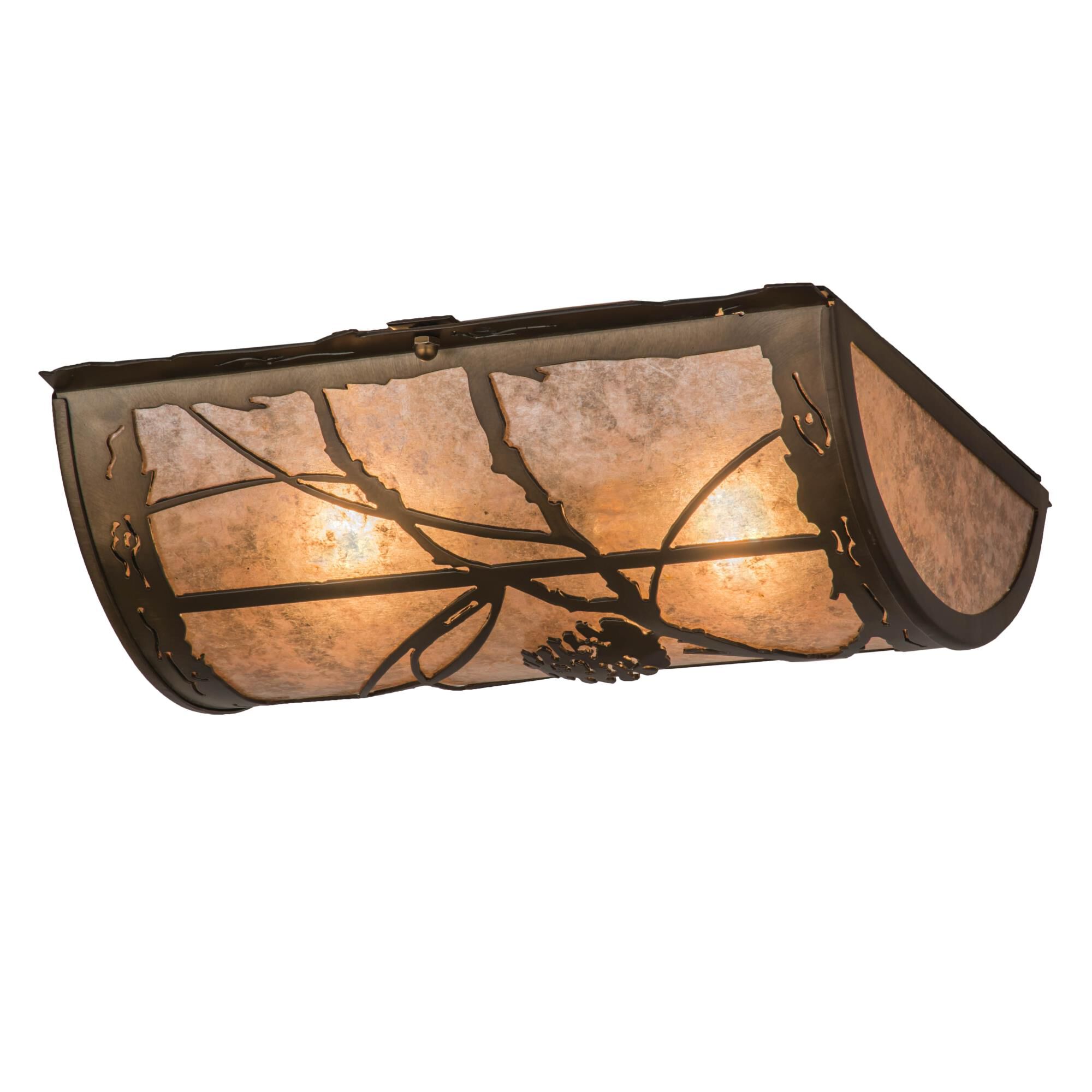 Shown in Antique Copper Finish finish and Silver Mica glass