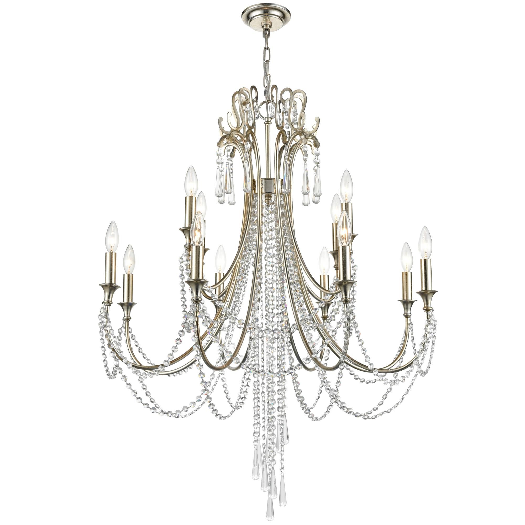 Shown in Antique Silver finish and Clear Hand Cut crystal