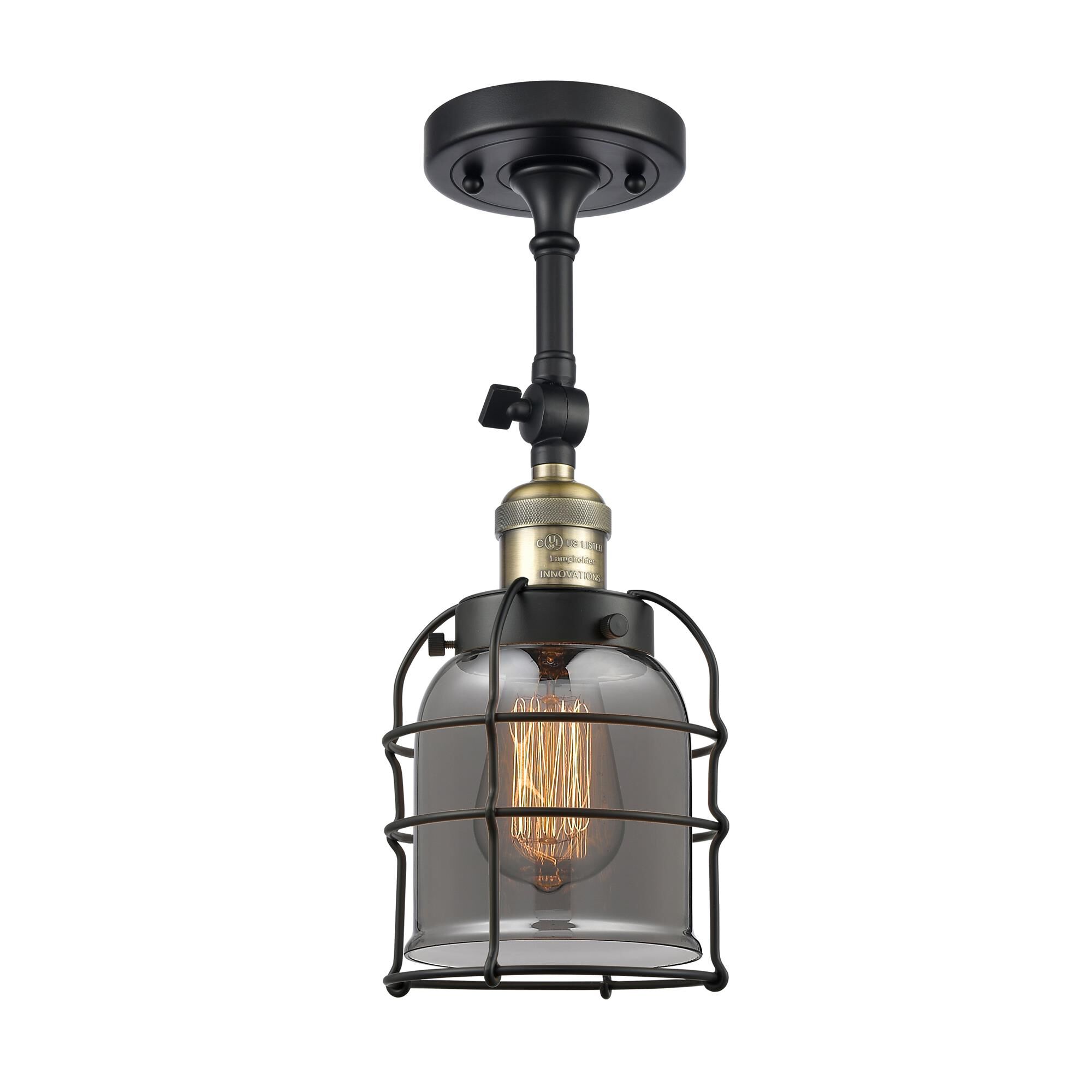 Bruno Marashlian Bell Cage 5 Inch 1 Light Semi Flush Mount by Innovations Lighting