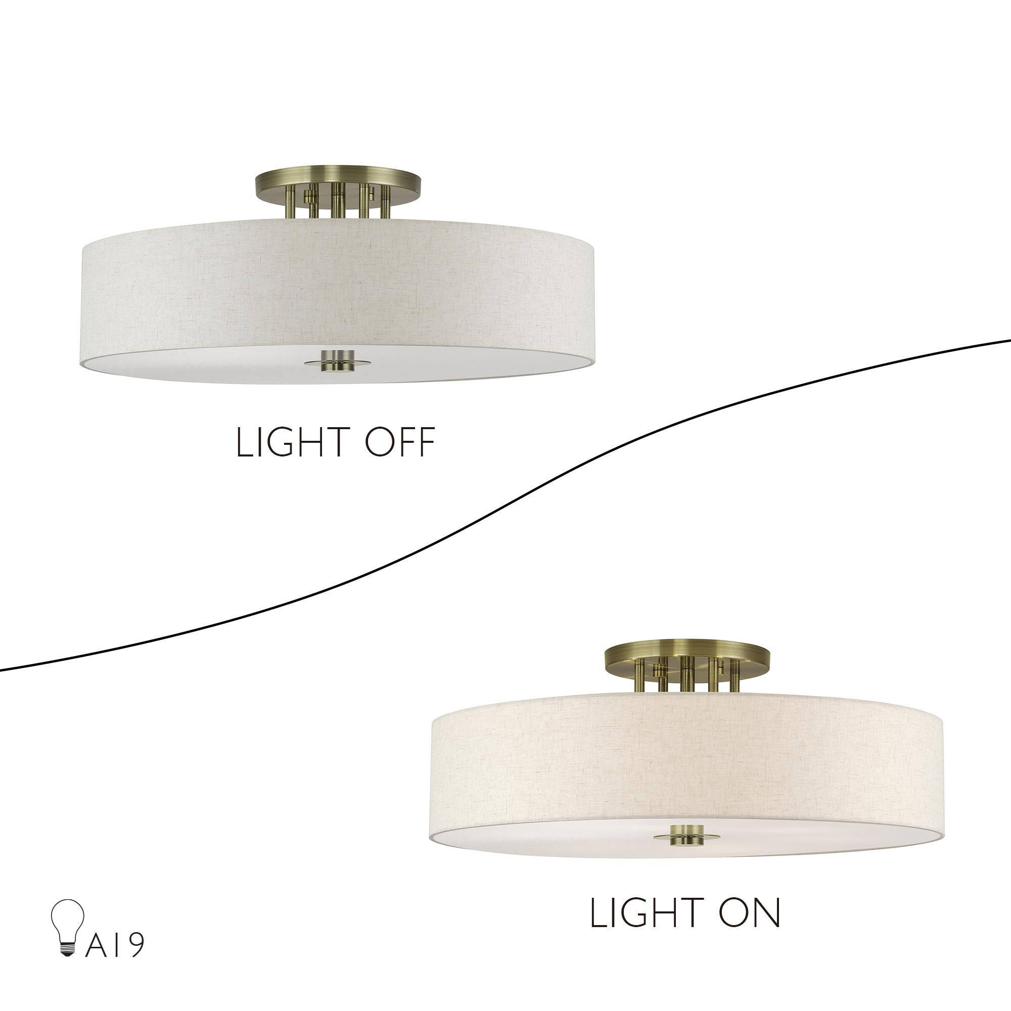 Monroe 30 Inch Semi Flush Mount by Livex Lighting