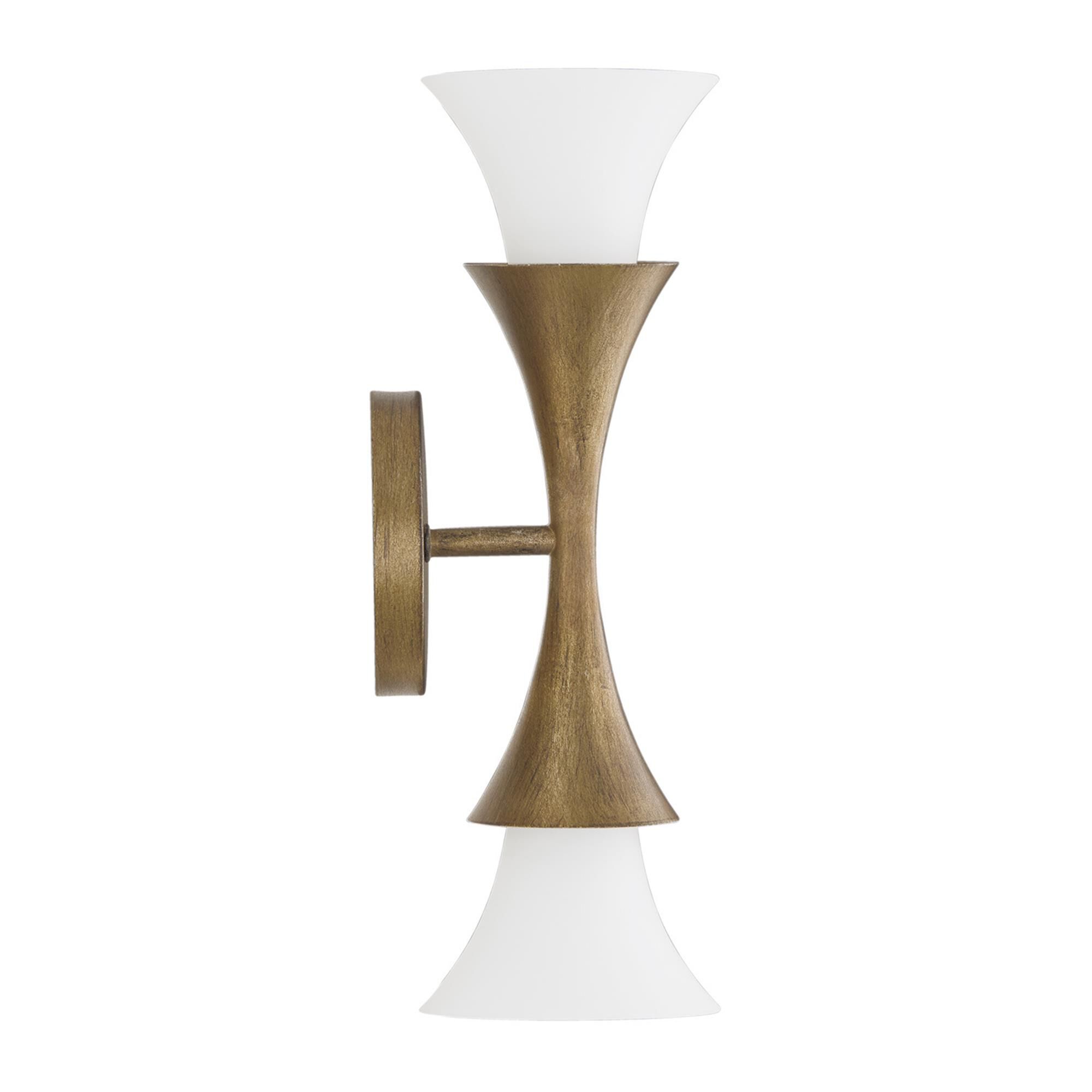 Shown in Mystic Luster finish and Soft White glass