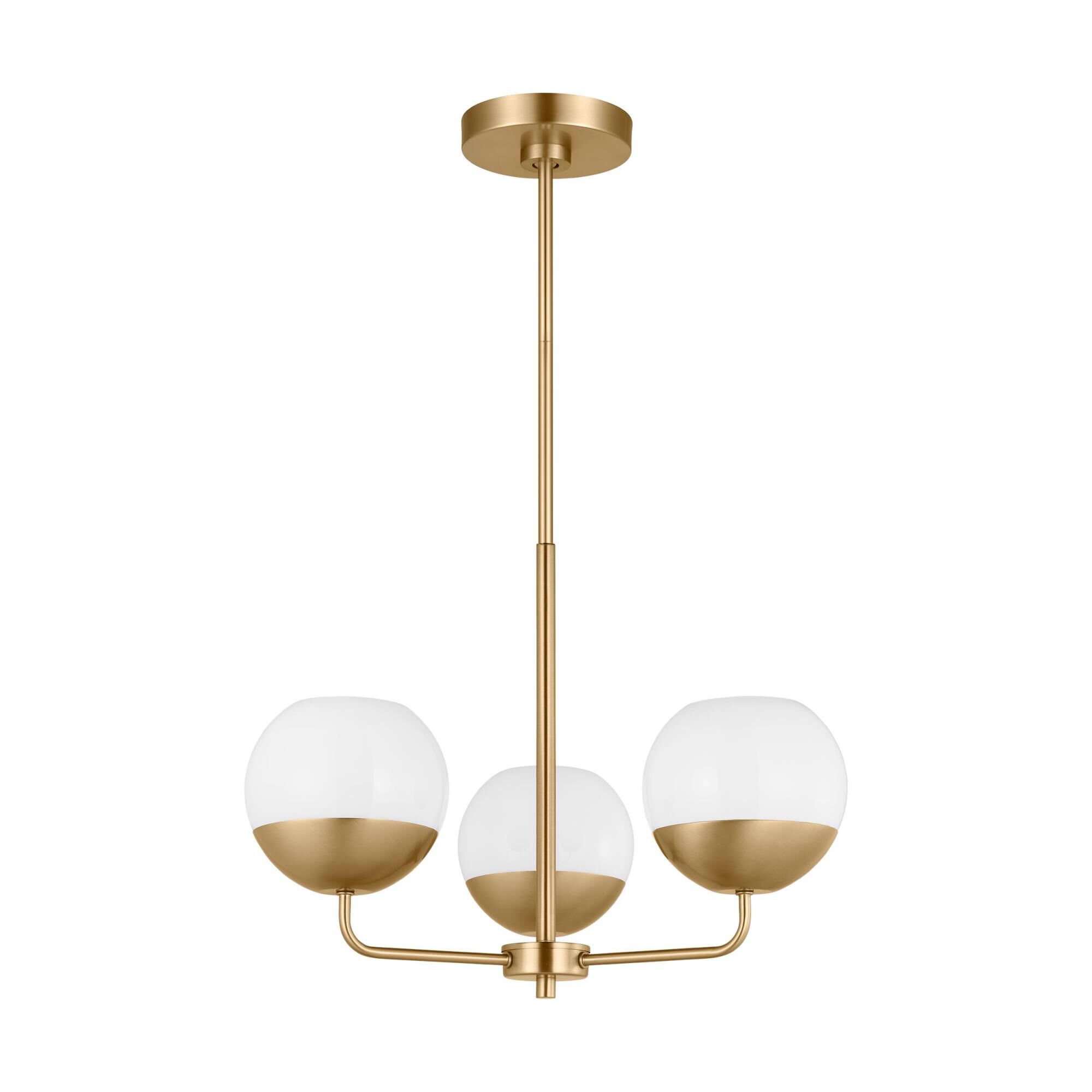 Shown in Satin Brass finish and Milk glass and Milk Glass s shade