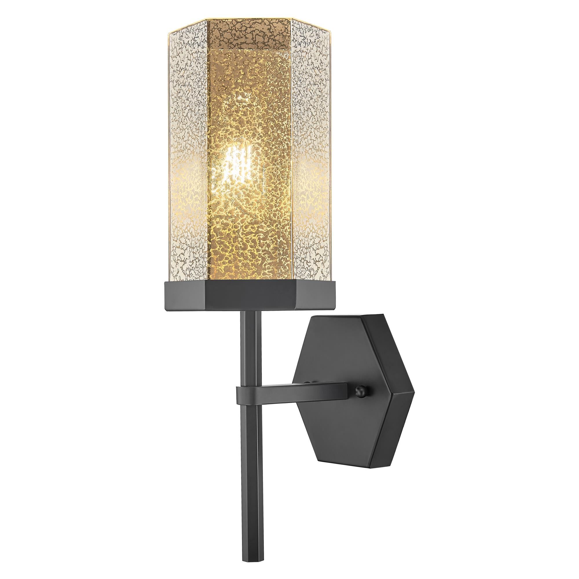 Shown in Matte Black finish and Mercury glass