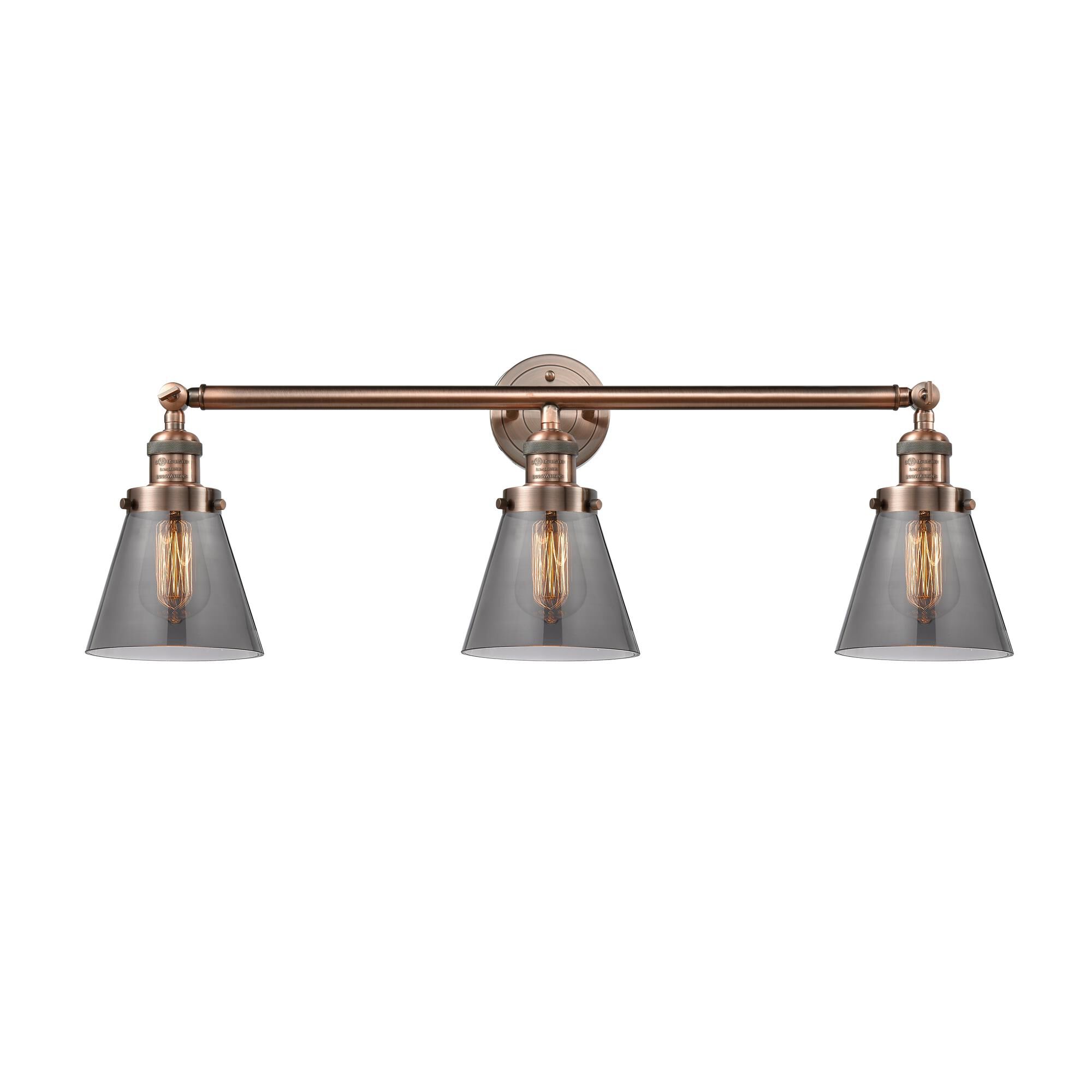 Shown in Antique Copper finish and Smoked glass