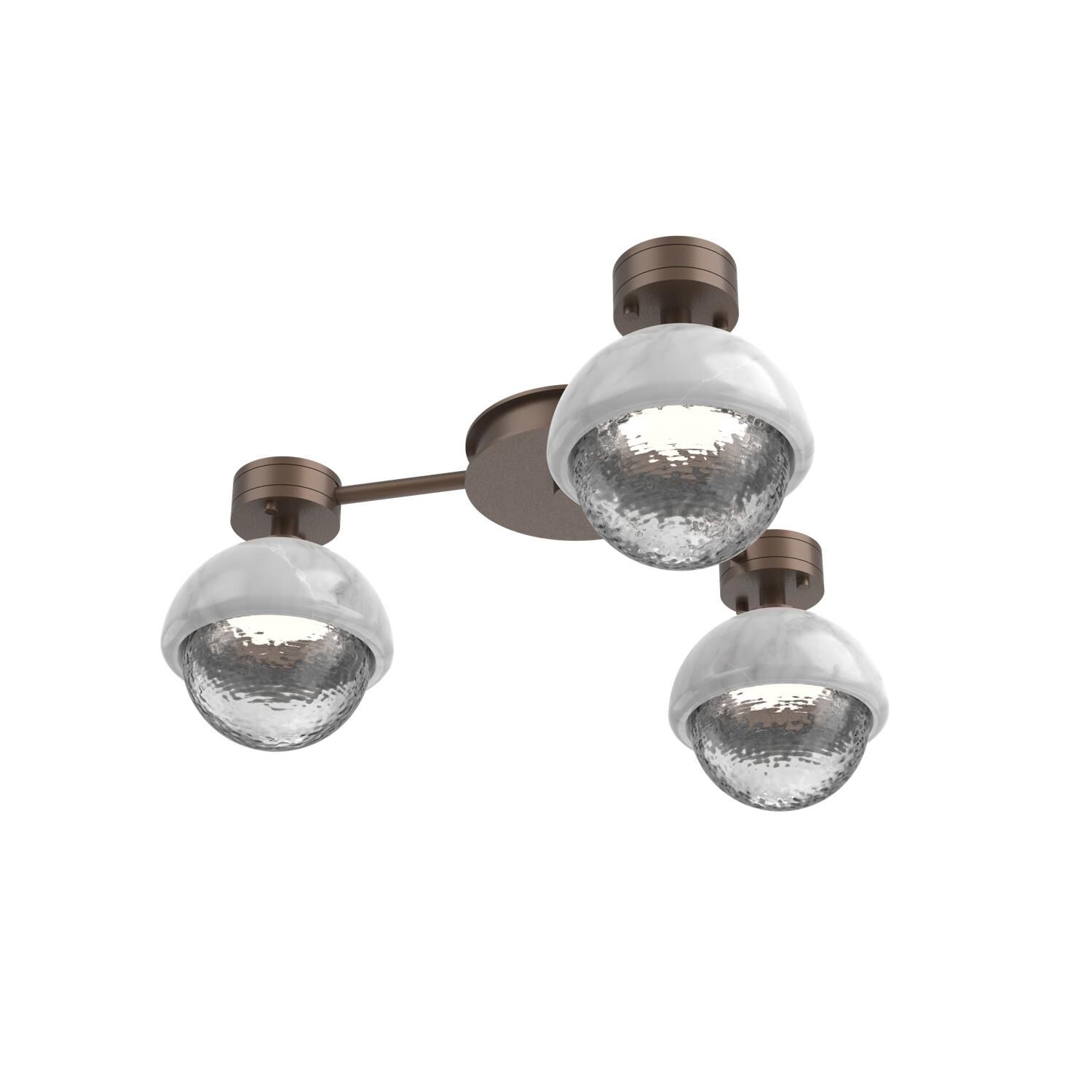 Shown in Burnished Bronze finish and Clear glass and White Marble accent