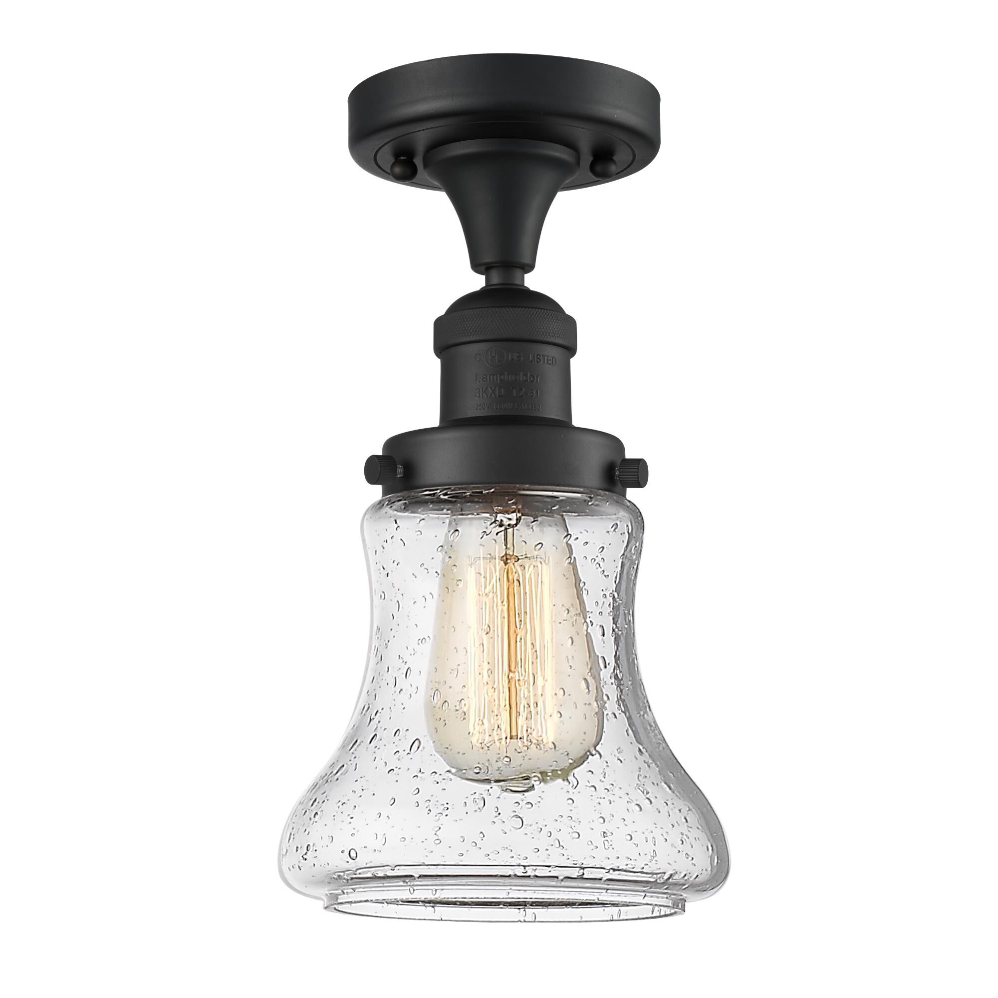 Shown in Matte Black finish and Seedy glass