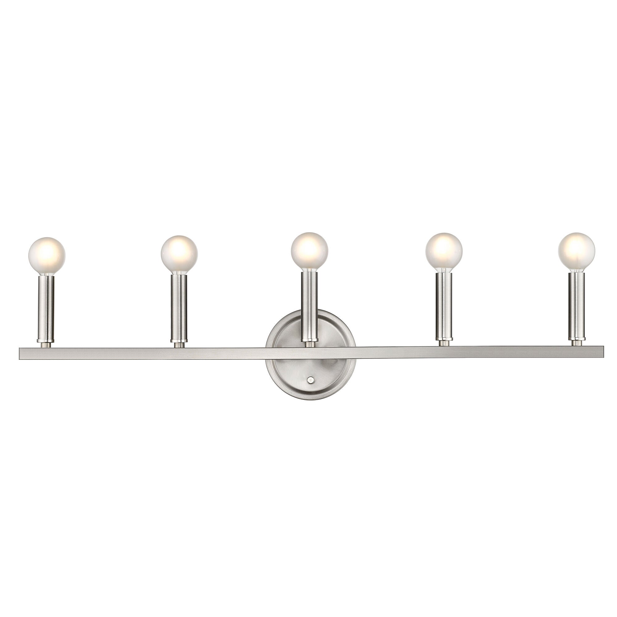Shown in Satin Nickel finish and -- glass and -- shade