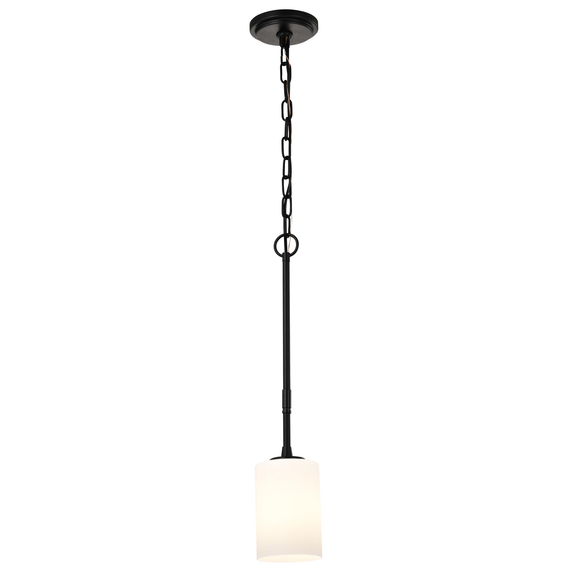 Shown in Matte Black finish and White Opal glass