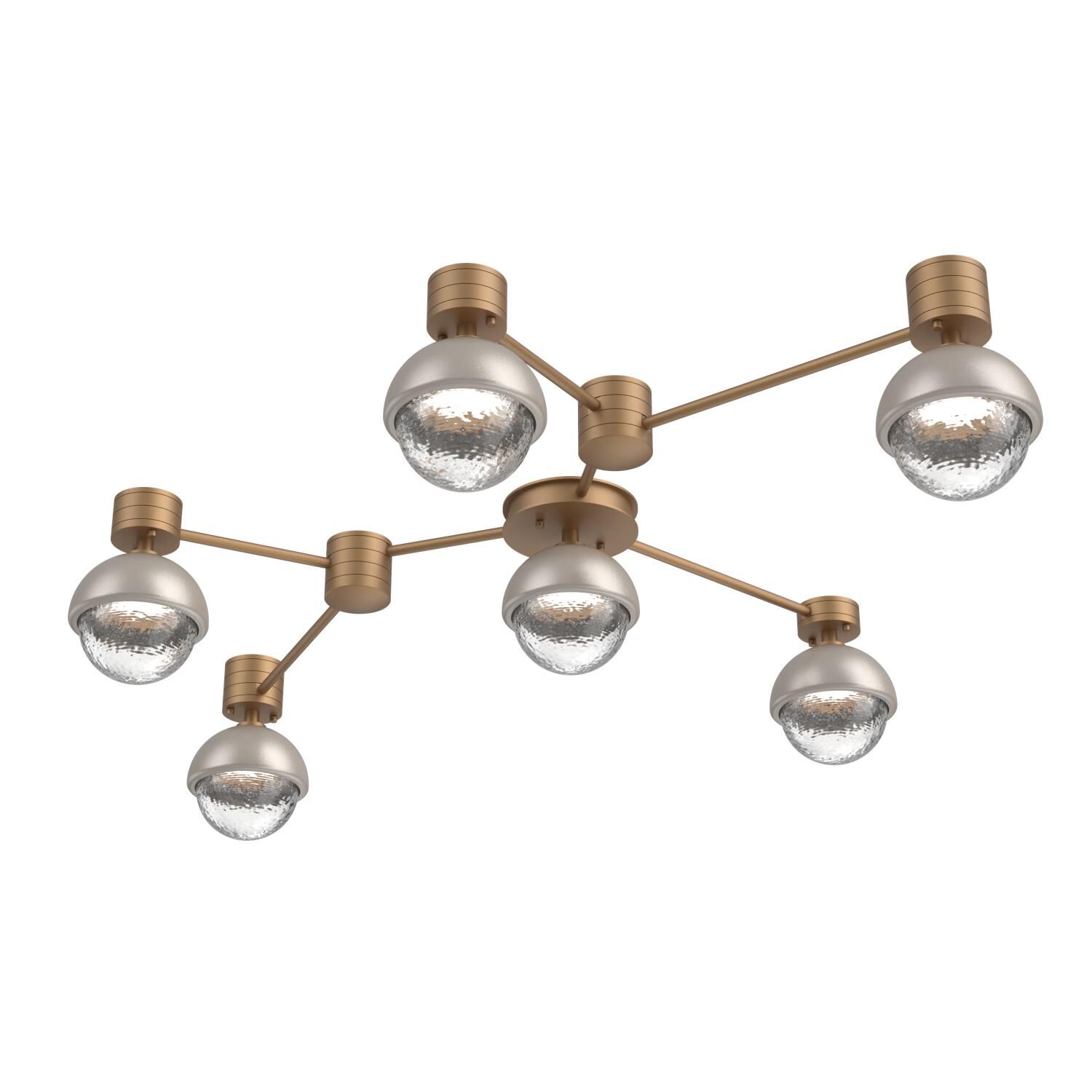 Shown in Novel Brass finish and Clear glass and Beige Silver accent