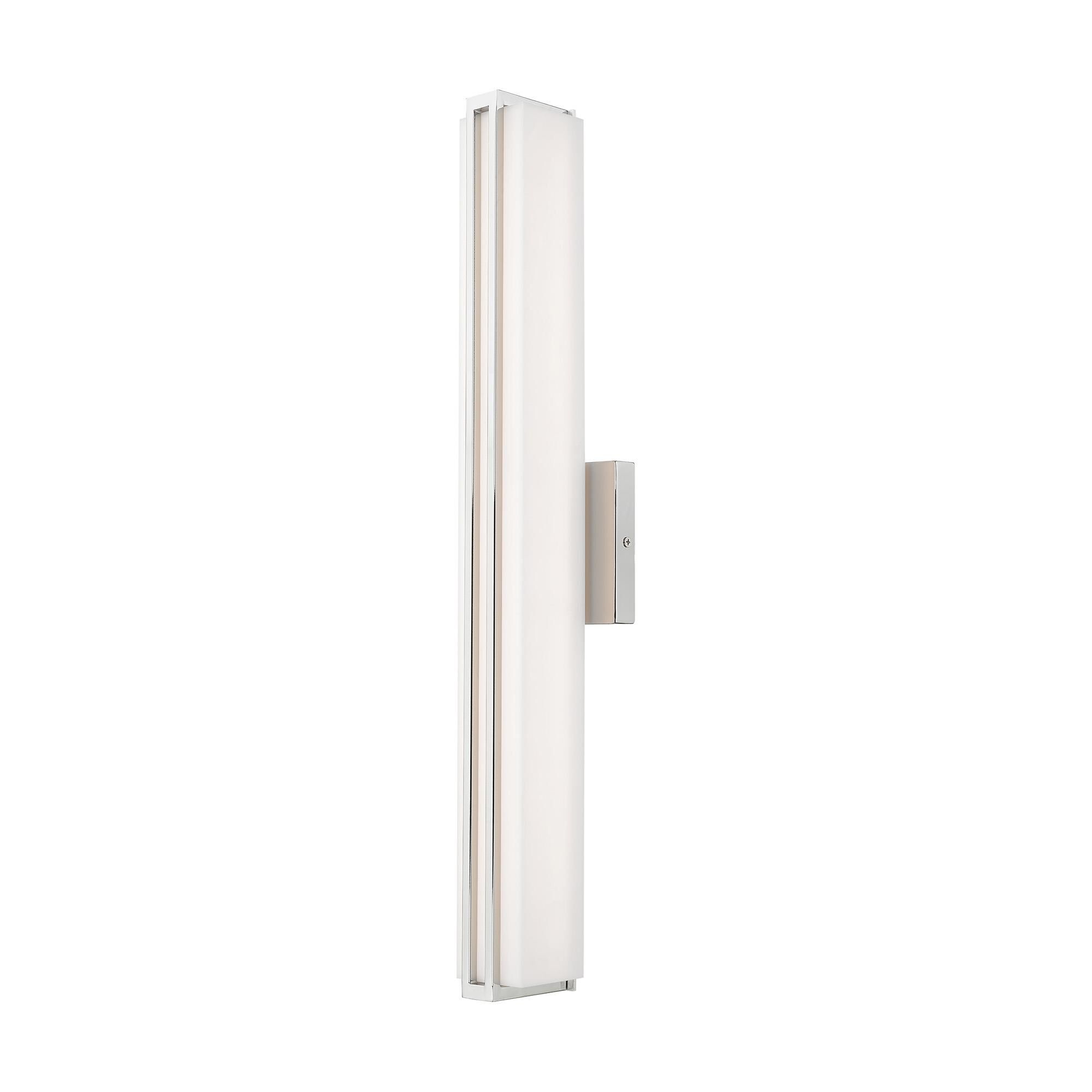 Shown in Polished Chrome finish and Satin White Acrylic shade