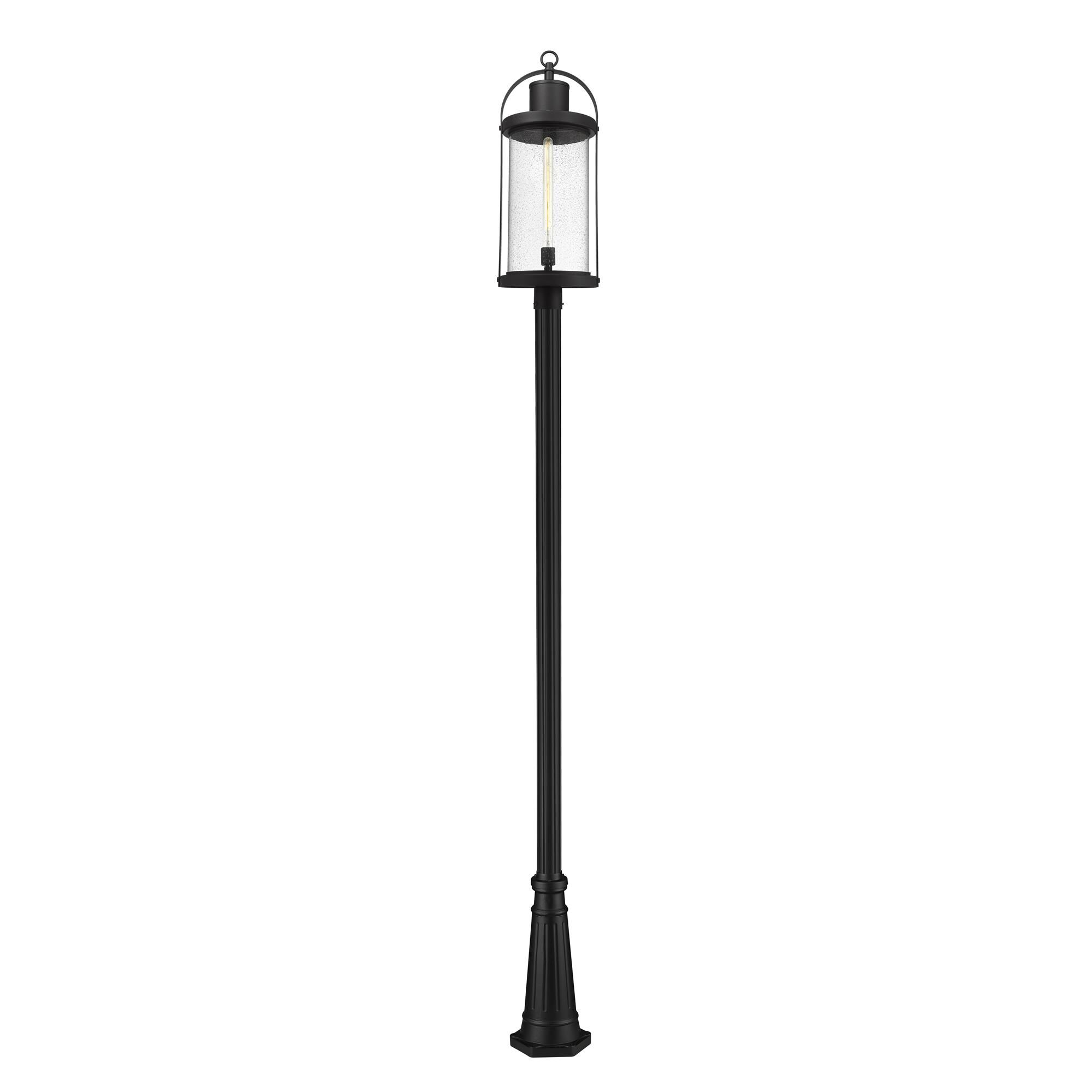 Shown in Black finish and Glass shade