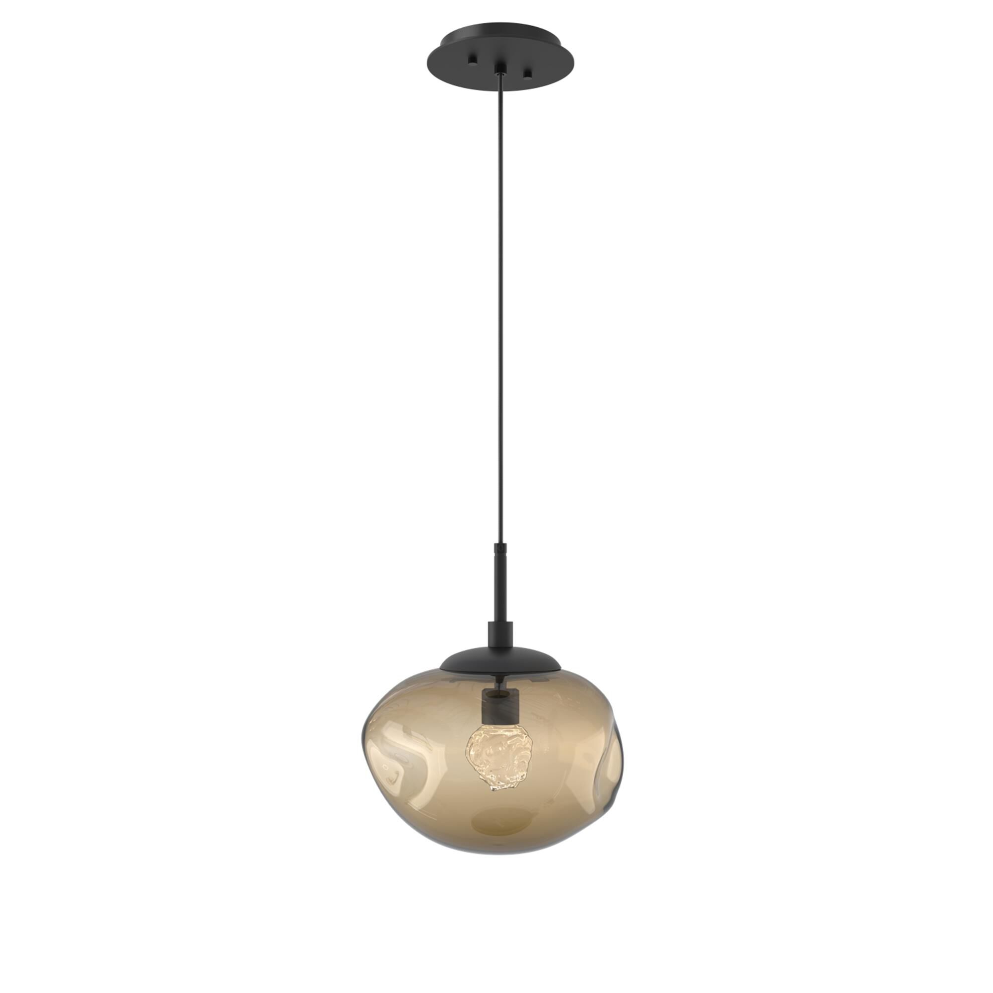 Shown in Matte Black finish and Floret Inner Bronze Outer glass