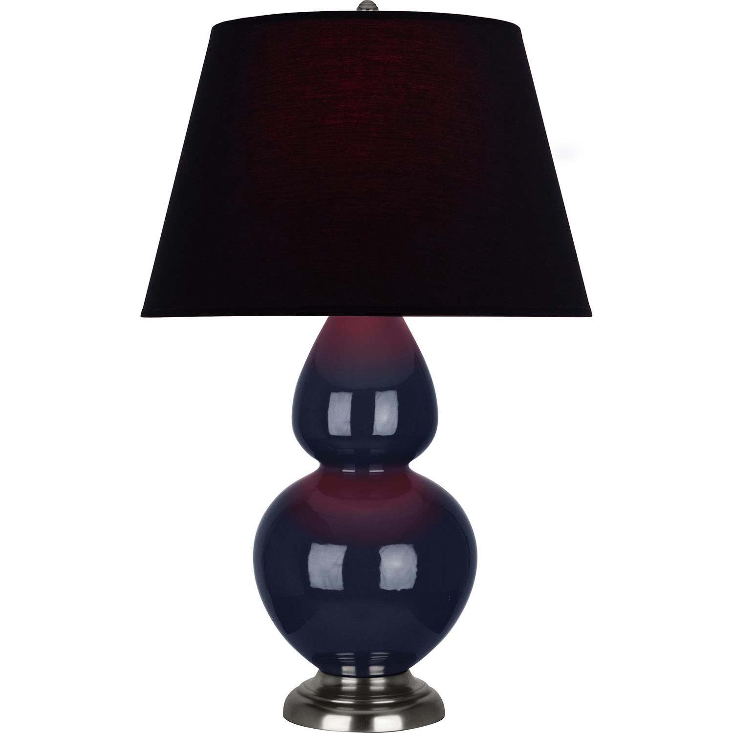 Shown in Midnight Blue finish and Ink Black with Rose Red Lining shade and Antique Silver accent