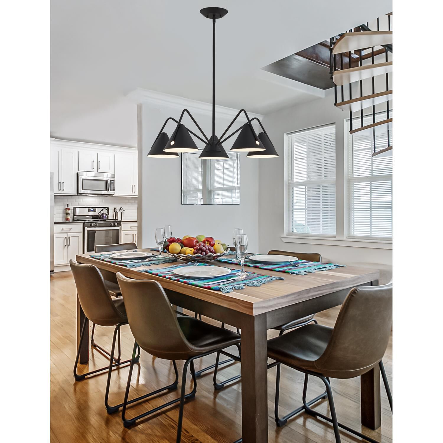 Zag 28 Inch 5 Light LED Chandelier by Justice Design Group