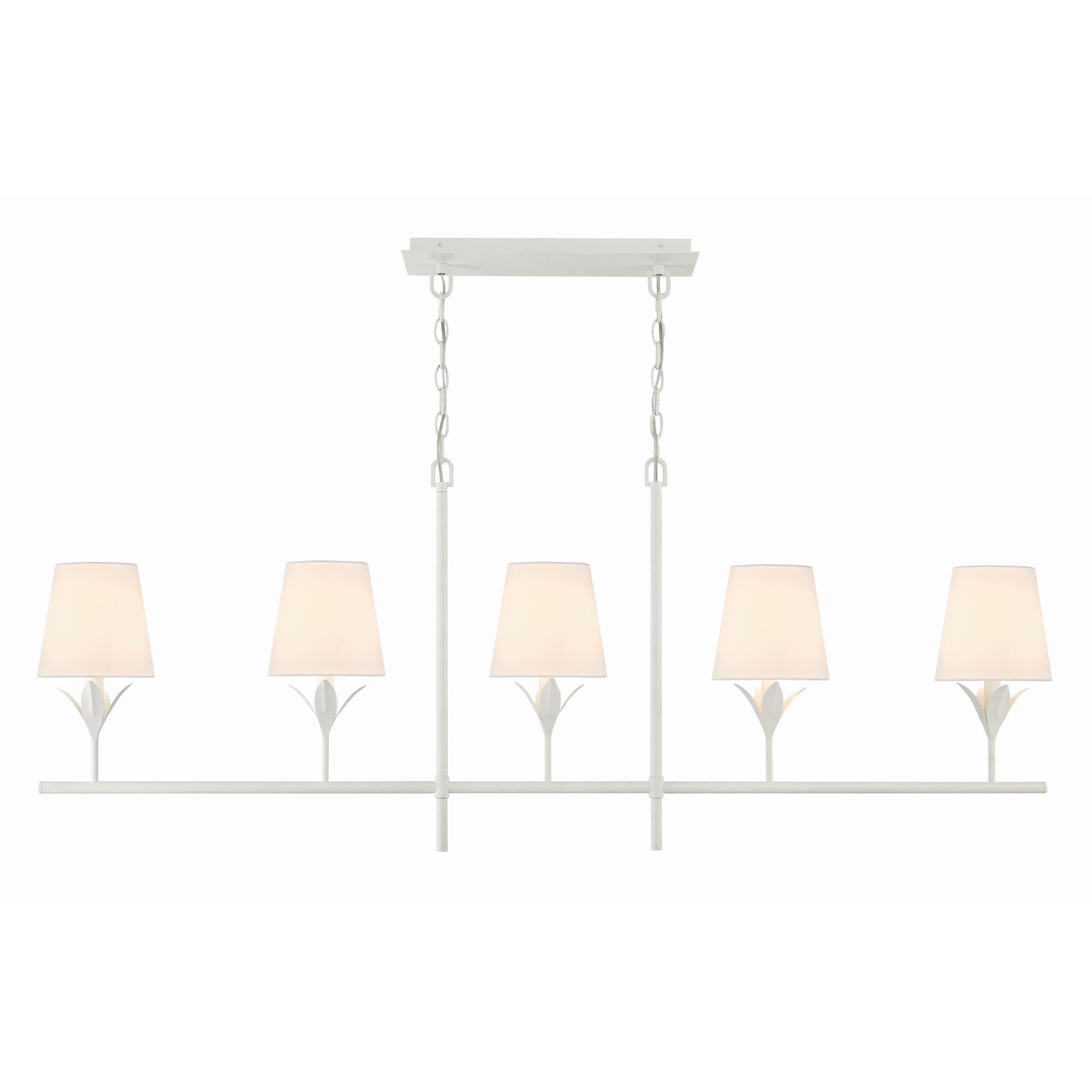 Shown in Matte White finish and Silk glass and Silk shade
