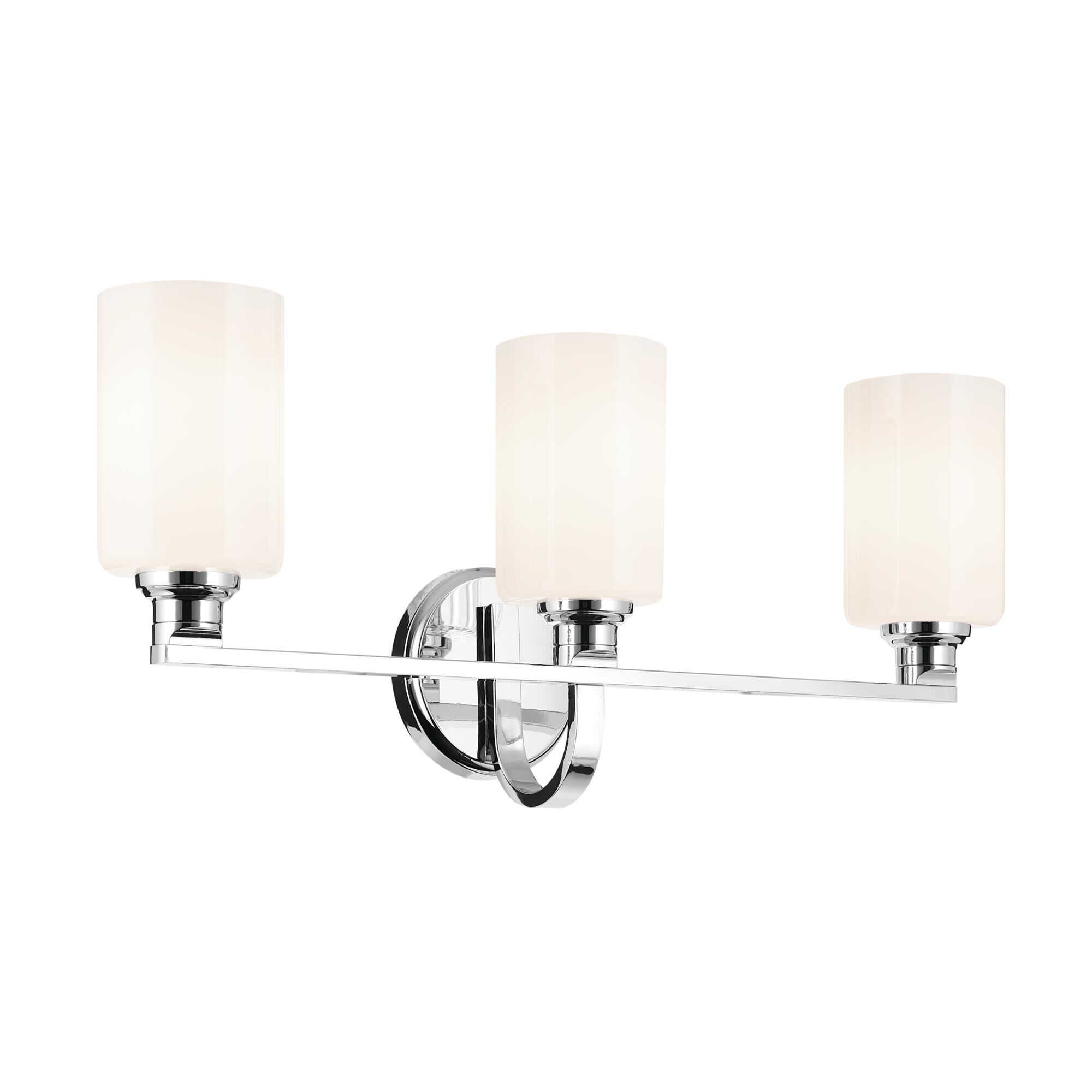 Shown in Chrome finish and Opal glass
