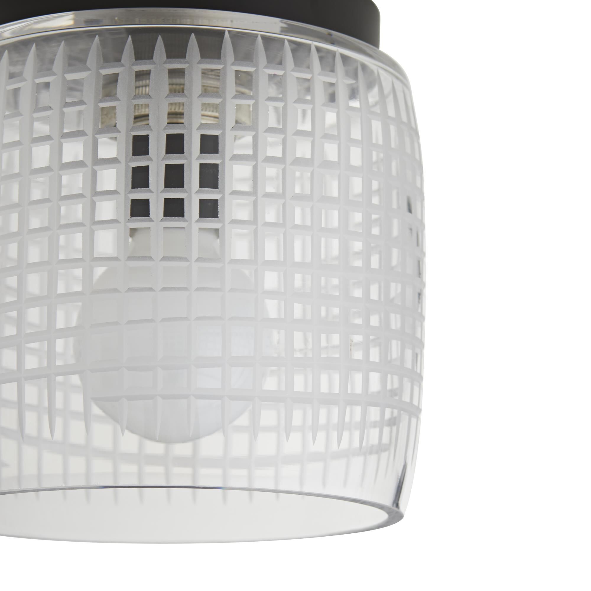 Shown in Clear finish and Etched Glass shade