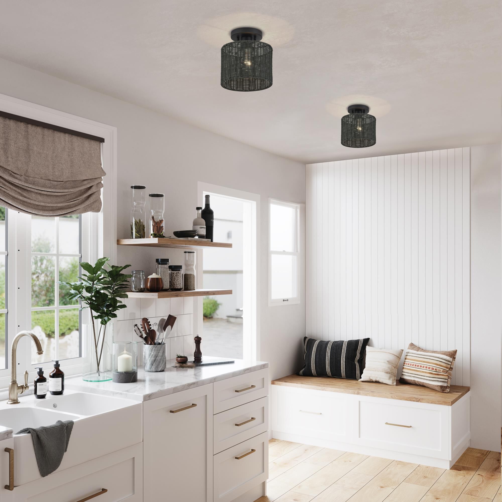 Weavington 9 Inch Semi Flush Mount by Livex Lighting