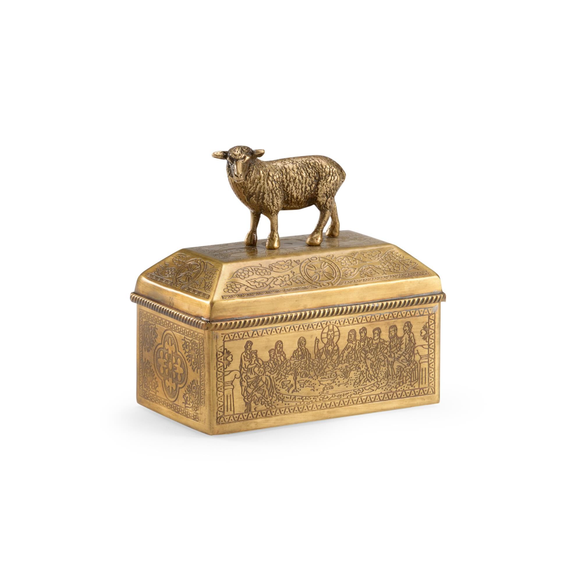 Lamb Brass Box Accent Box by Wildwood