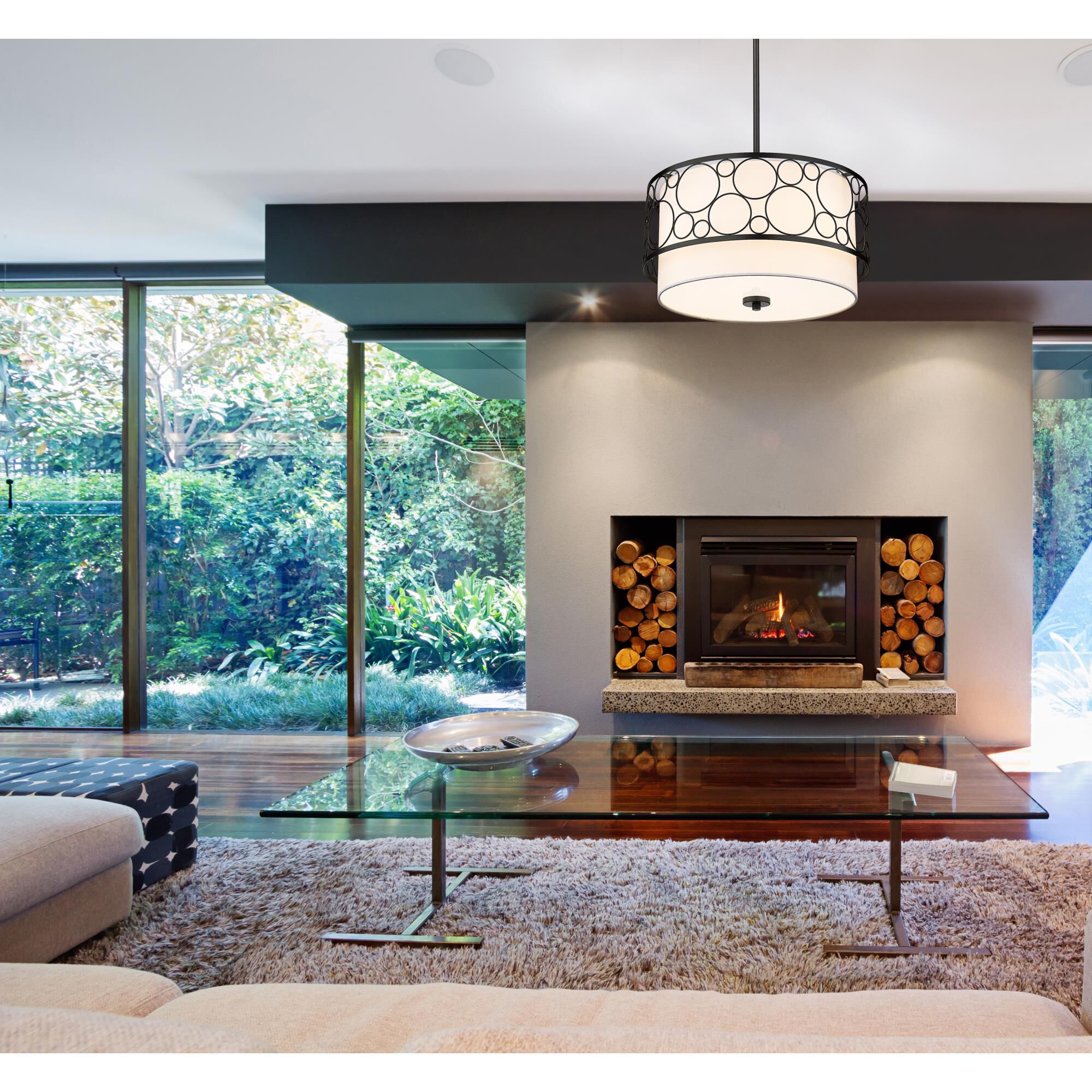 Shown in Matte Black finish and White glass and White shade