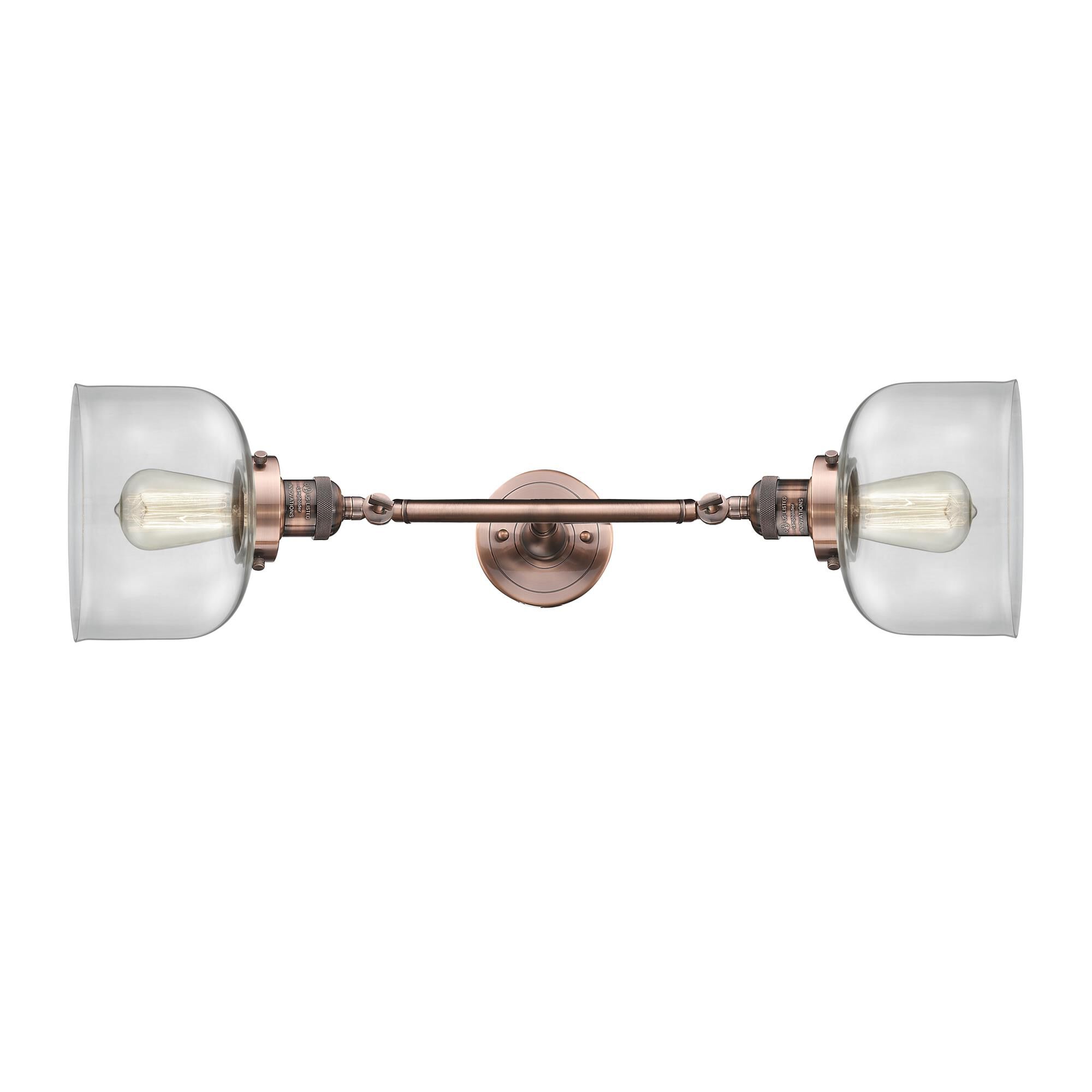 Shown in Antique Copper finish and Clear glass