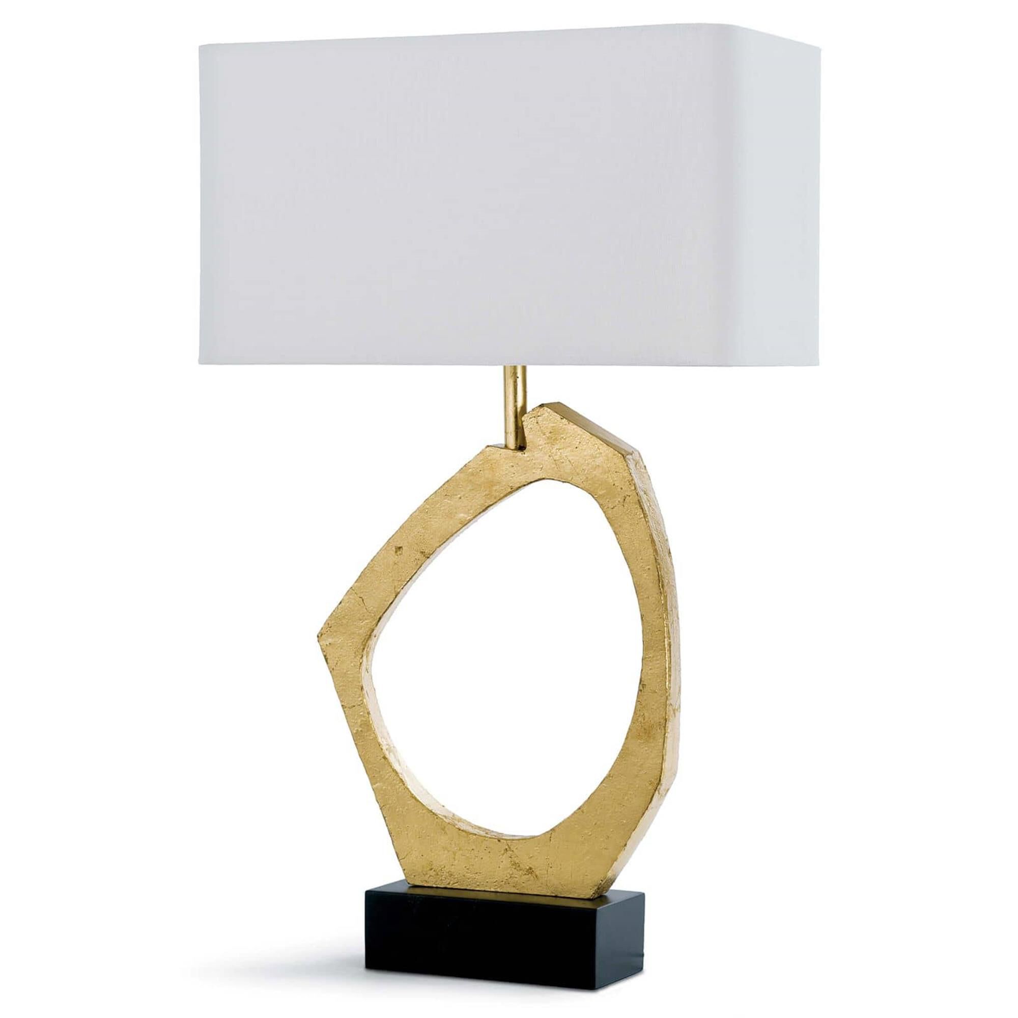 Shown in Gold Leaf finish and Linen shade
