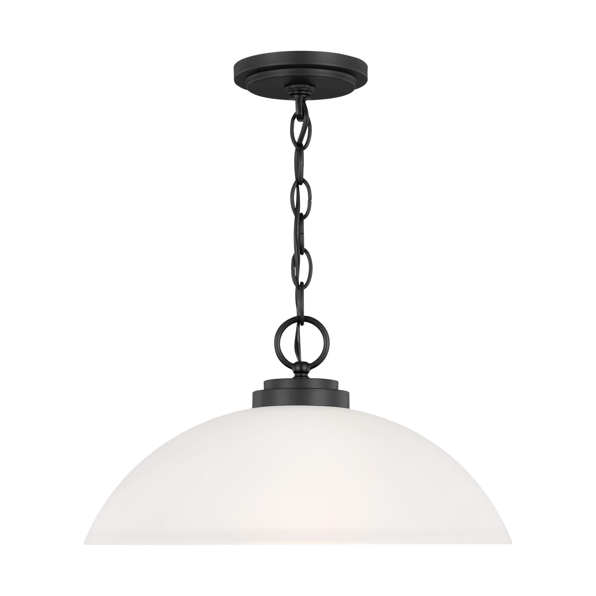 Shown in Midnight Black finish and Etched / White Inside glass and Etched / White Inside Glass shade