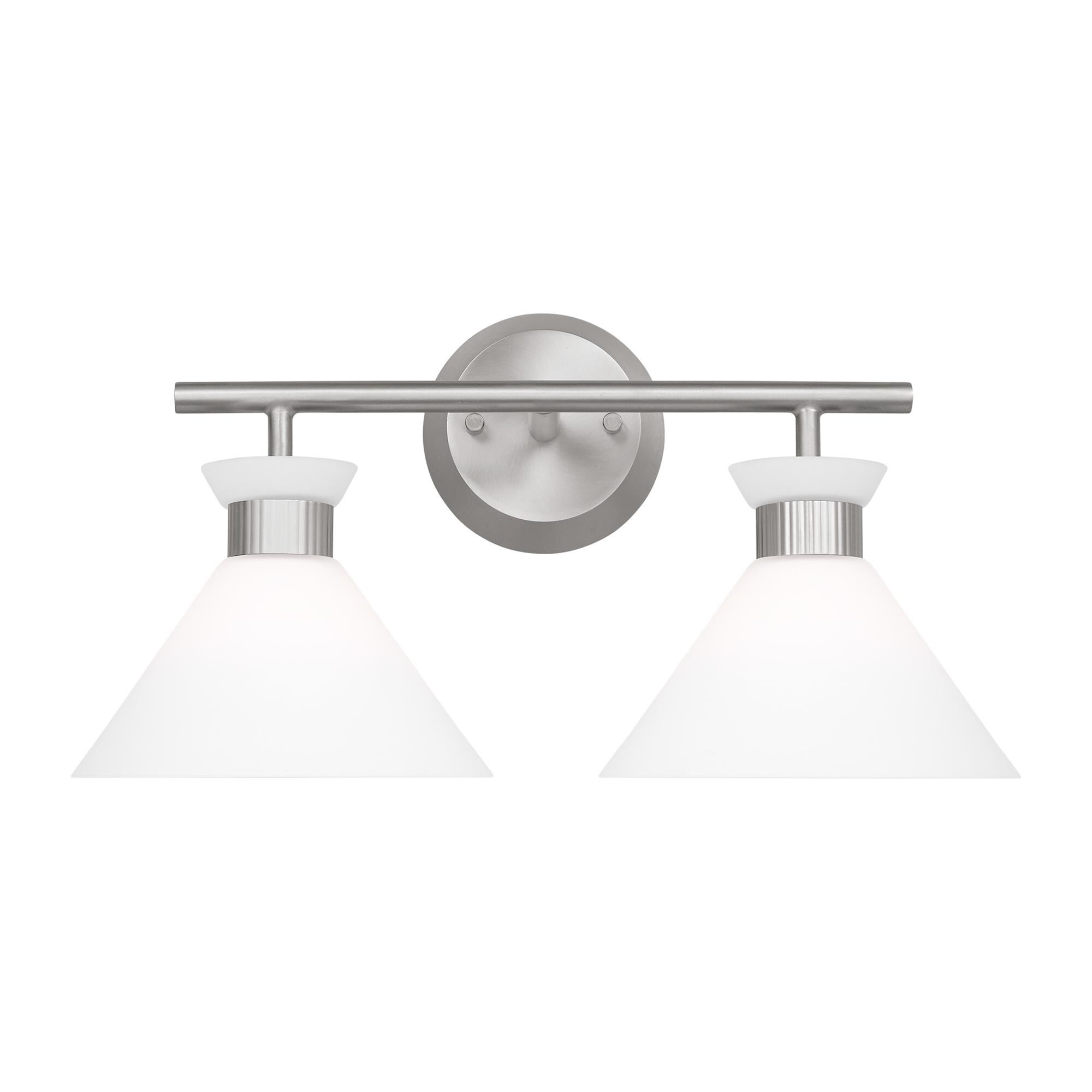 Shown in Brushed Steel finish and Etched White Glass s shade