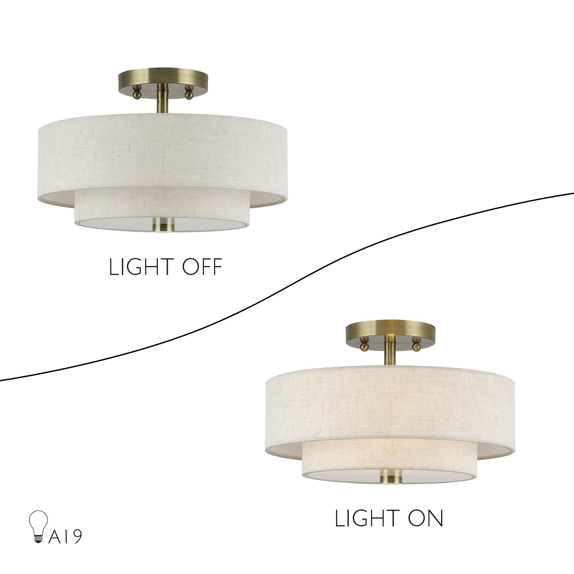 Monroe 13 Inch Semi Flush Mount by Livex Lighting