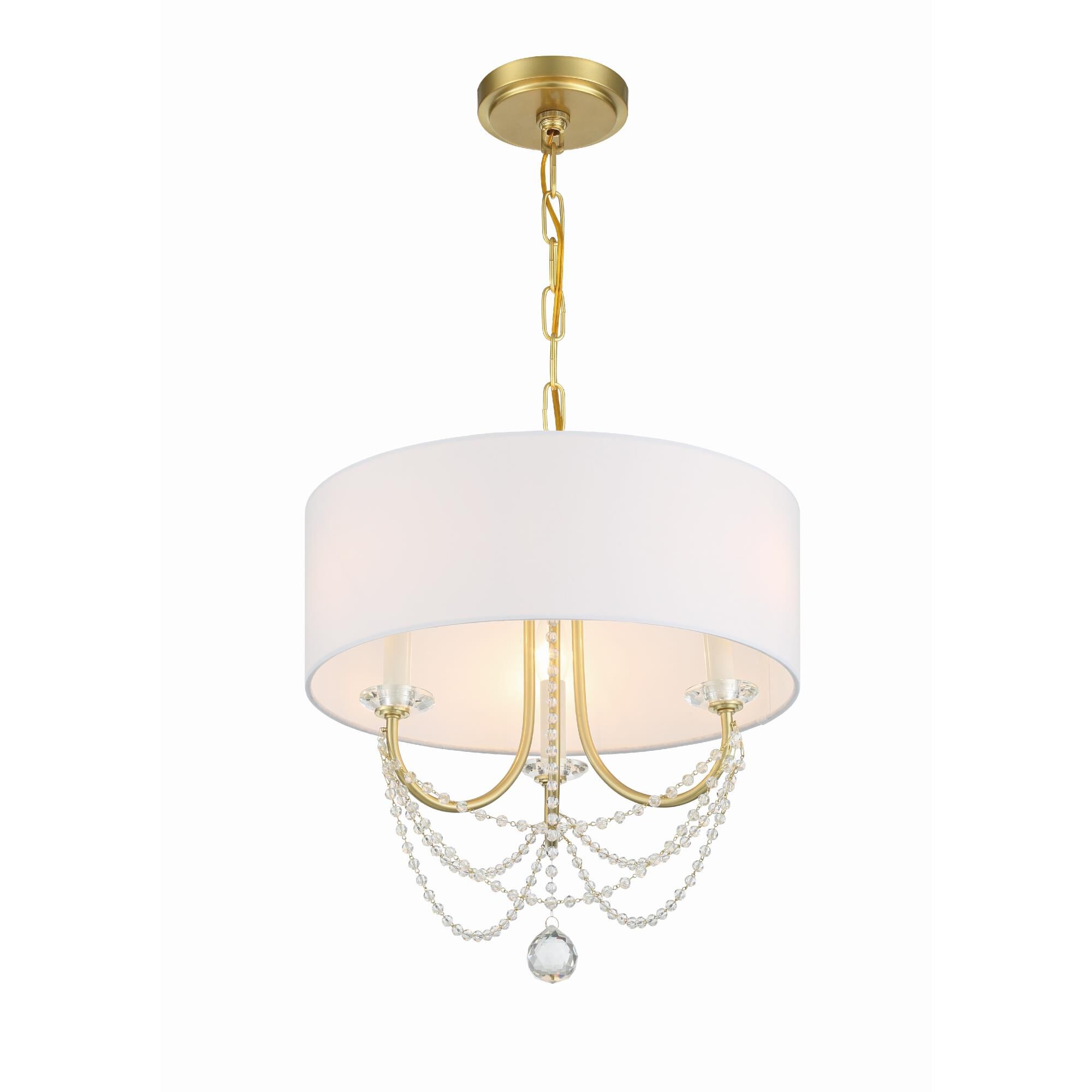 Shown in Aged Brass finish and Silk glass and Silk shade