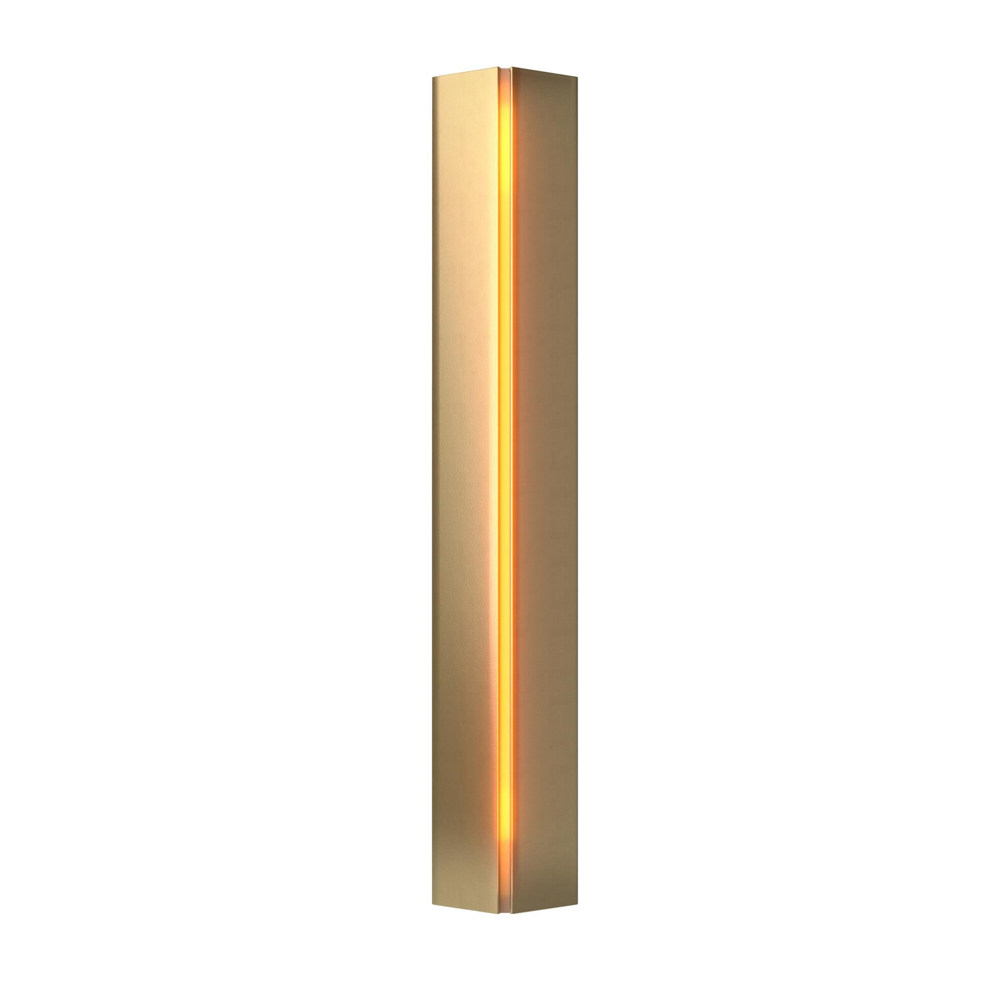 Shown in Modern Brass finish and Amber glass