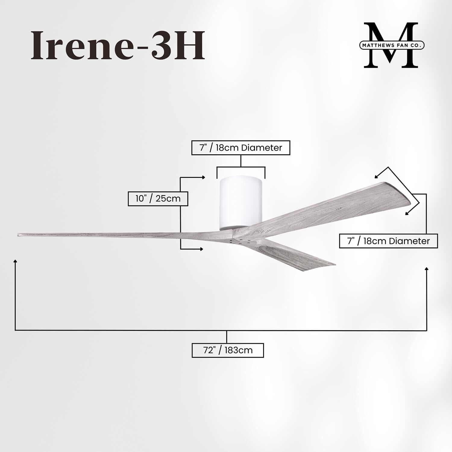 Irene 72 Inch Flush Mount Fan by Matthews Fan Company