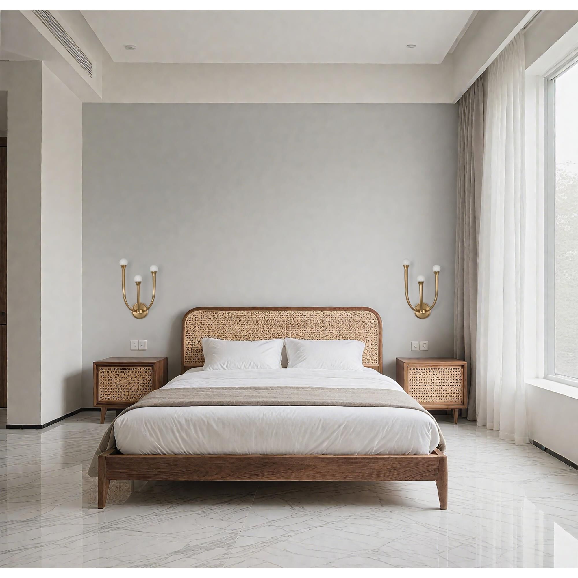 Shown in Brass finish and Opal glass