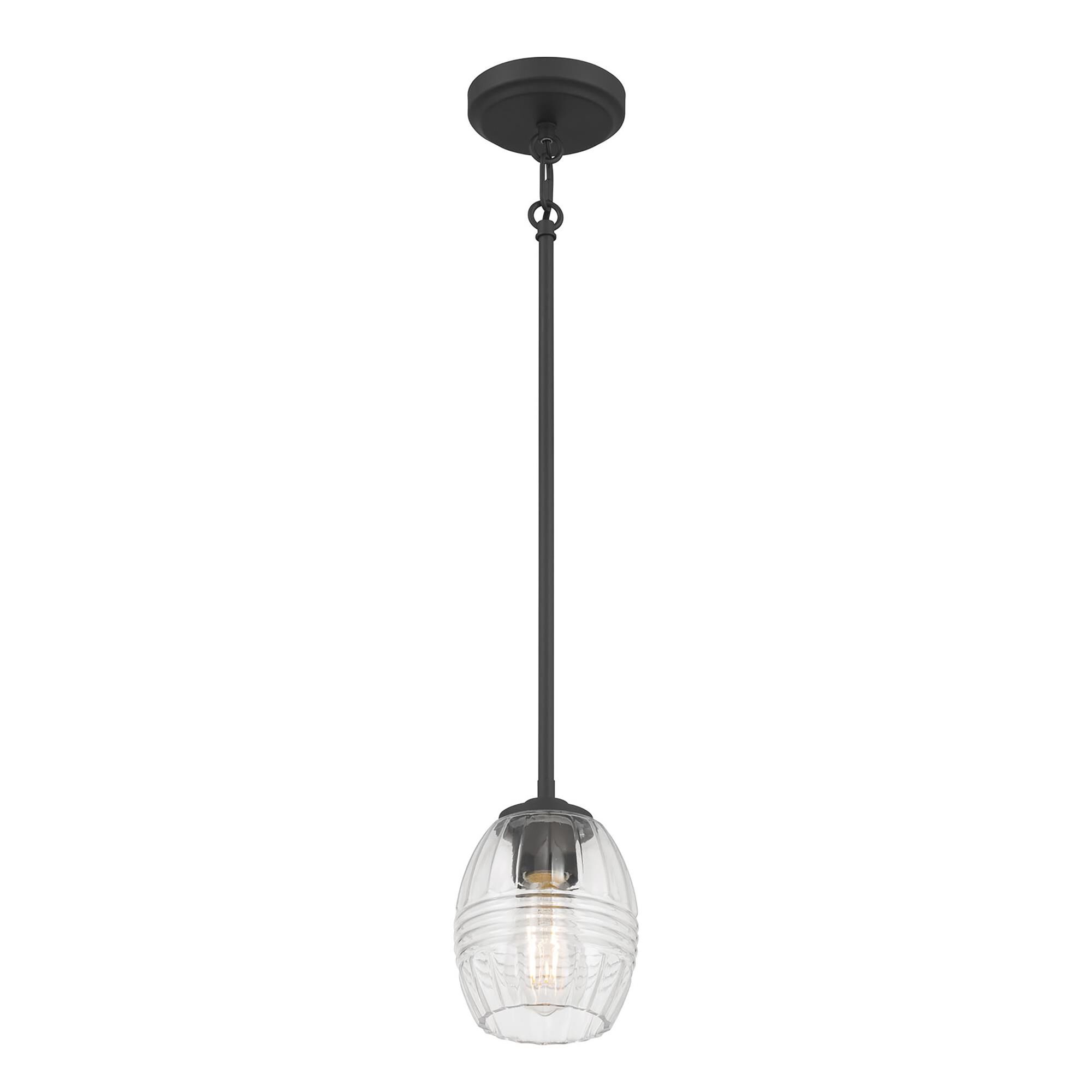 Shown in Matte Black finish and Clear glass